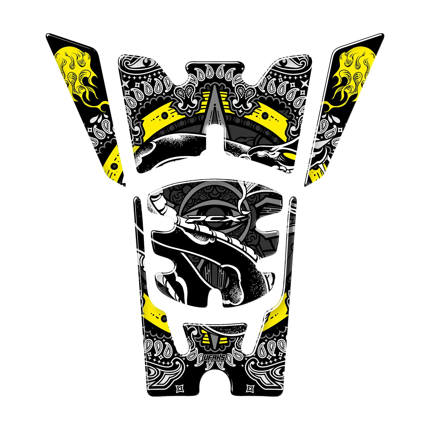 Honda PCX Snakebite Tank Pad Set (2025) #renk_sarı #set_depo pad