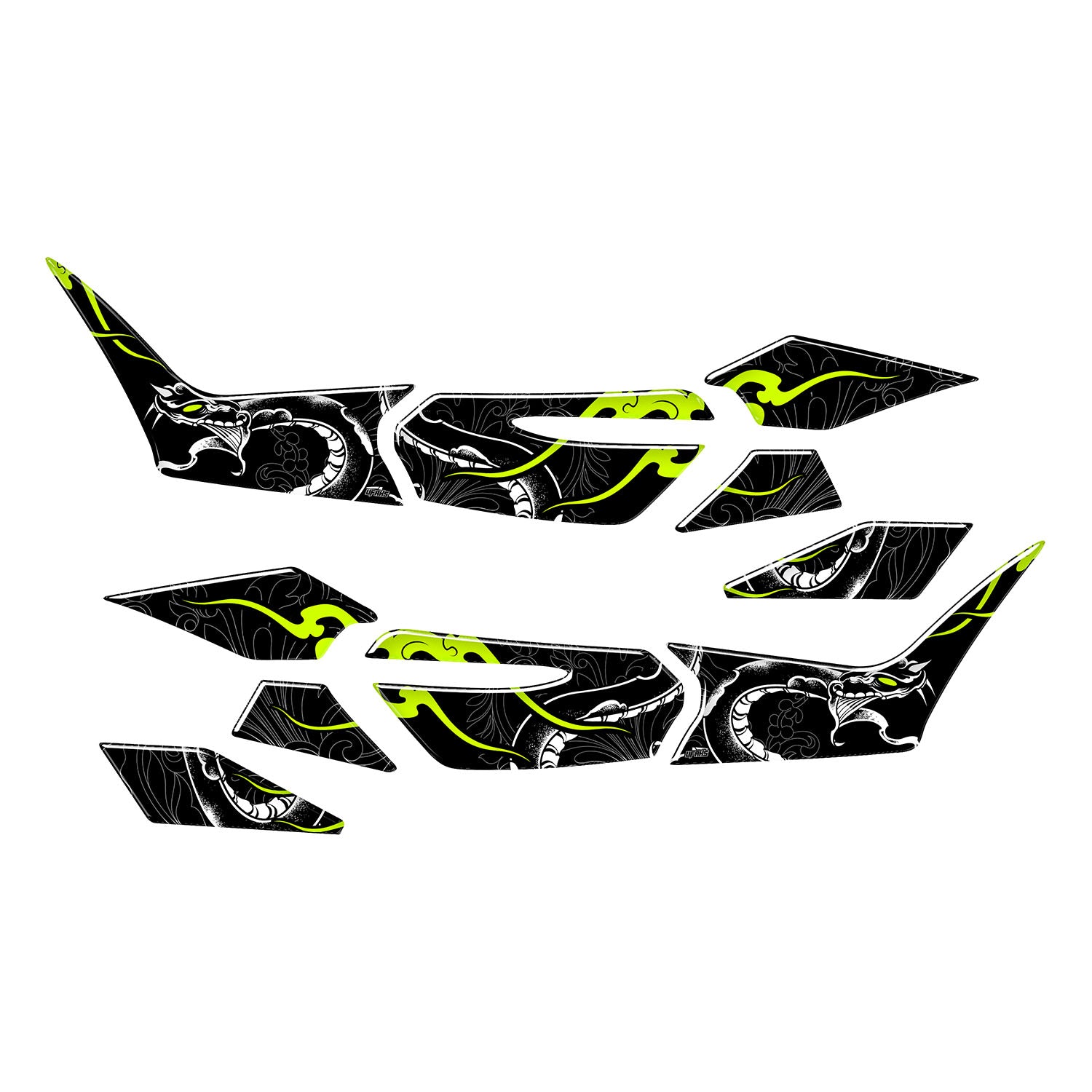 Honda PCX Snakebite Tank Pad Set (2025) #renk_florasan sarı #set_yan pad set