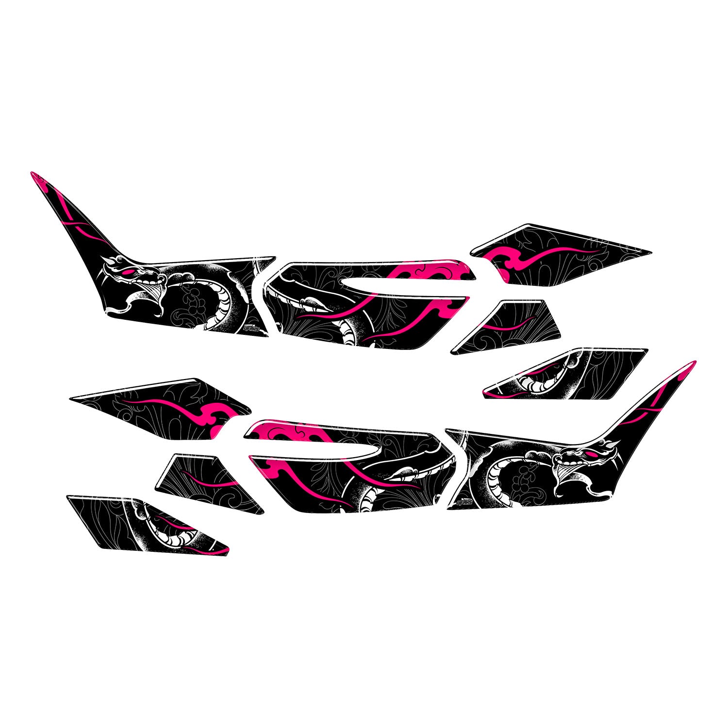 Honda PCX Snakebite Tank Pad Set (2025) #renk_florasan pembe #set_yan pad set