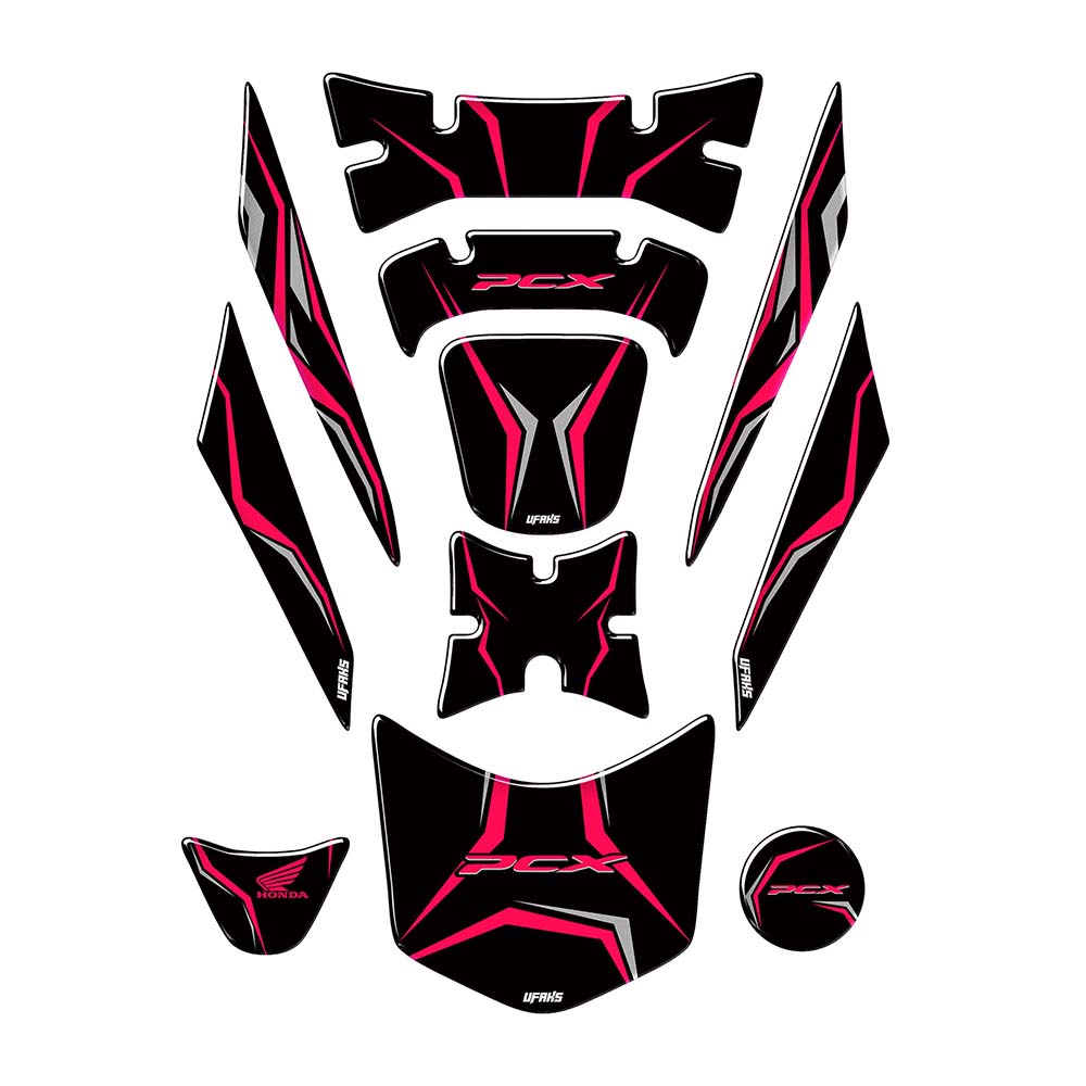 Honda PCX Uyumlu Tank Pad Set (2018-2020) #renk_florasan pembe