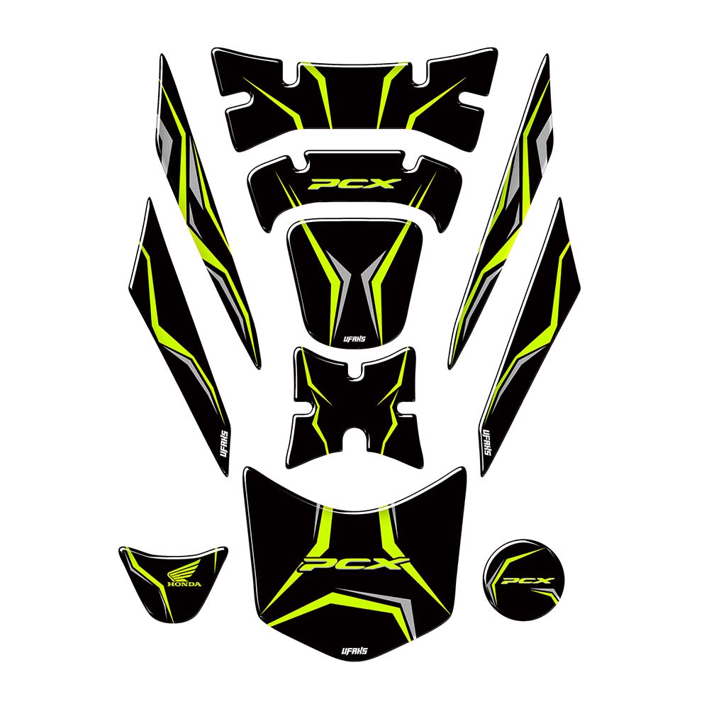 Honda PCX Uyumlu Tank Pad Set (2018-2020) #renk_florasan sarı