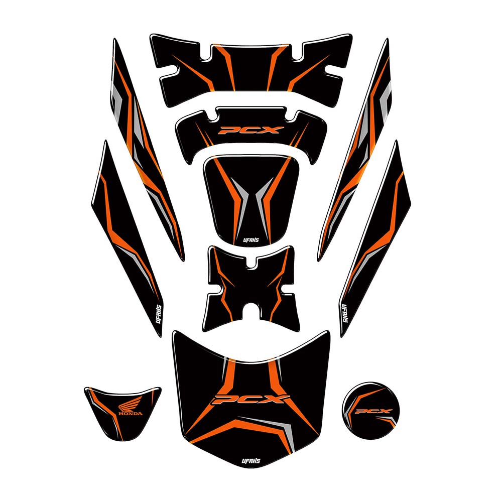 Honda PCX Uyumlu Tank Pad Set (2018-2020) #renk_turuncu