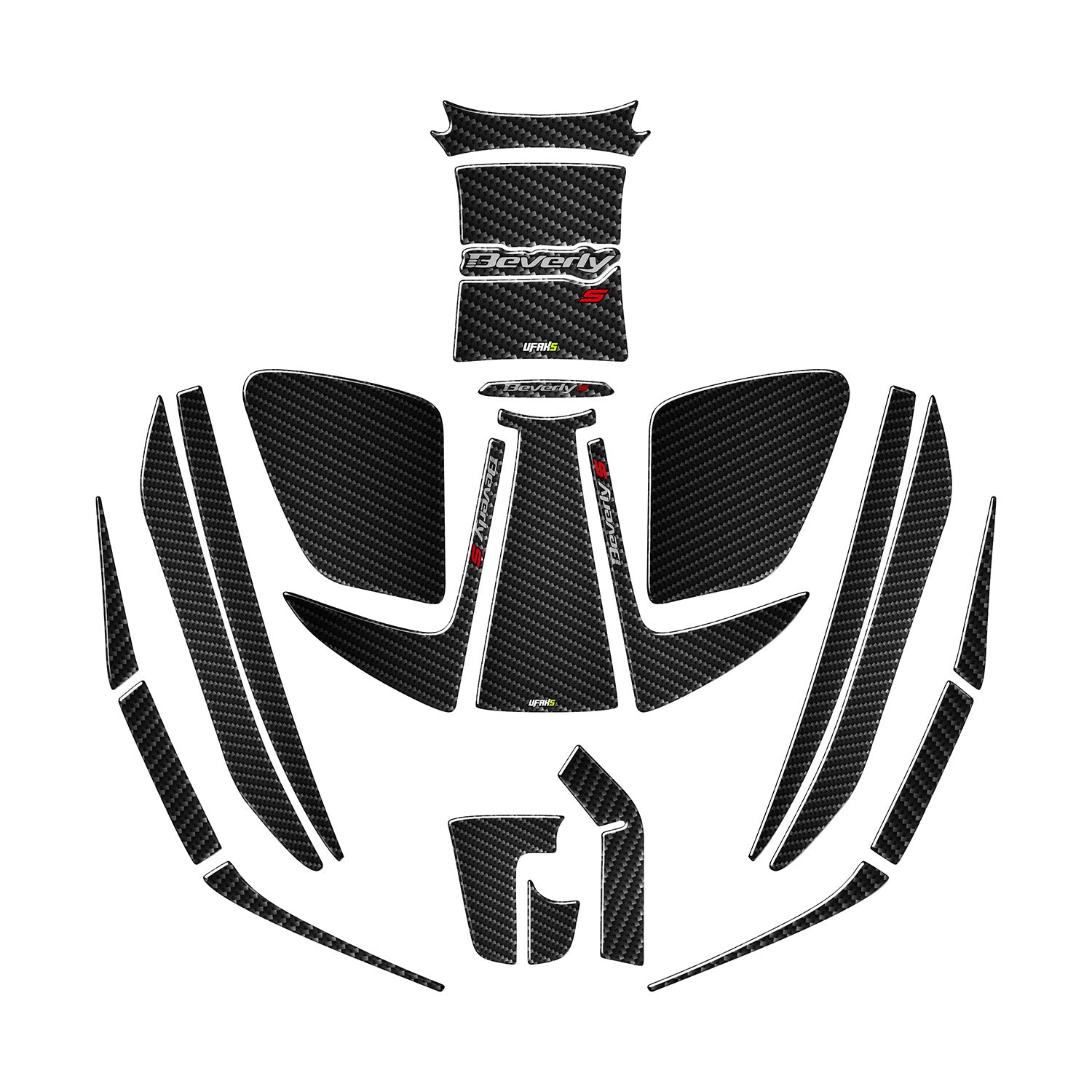 Piaggio Beverly S 400 Carbon Line Tank Pad Set (2021-2024)