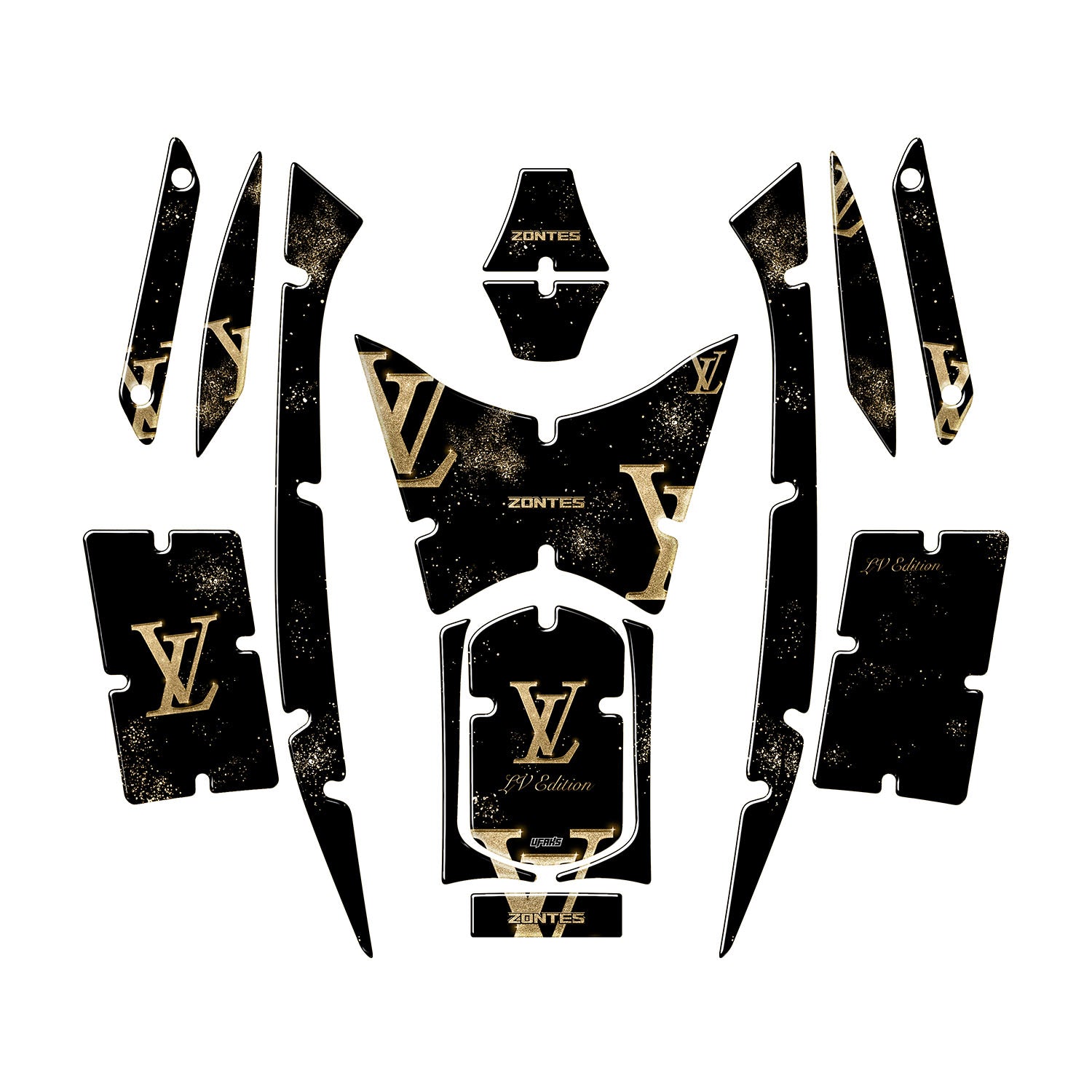 RKS RZ 250S - Zontes - LV Tasarımlı Tank Pad Set (2024-2025) #set_tank pad set #renk_altın