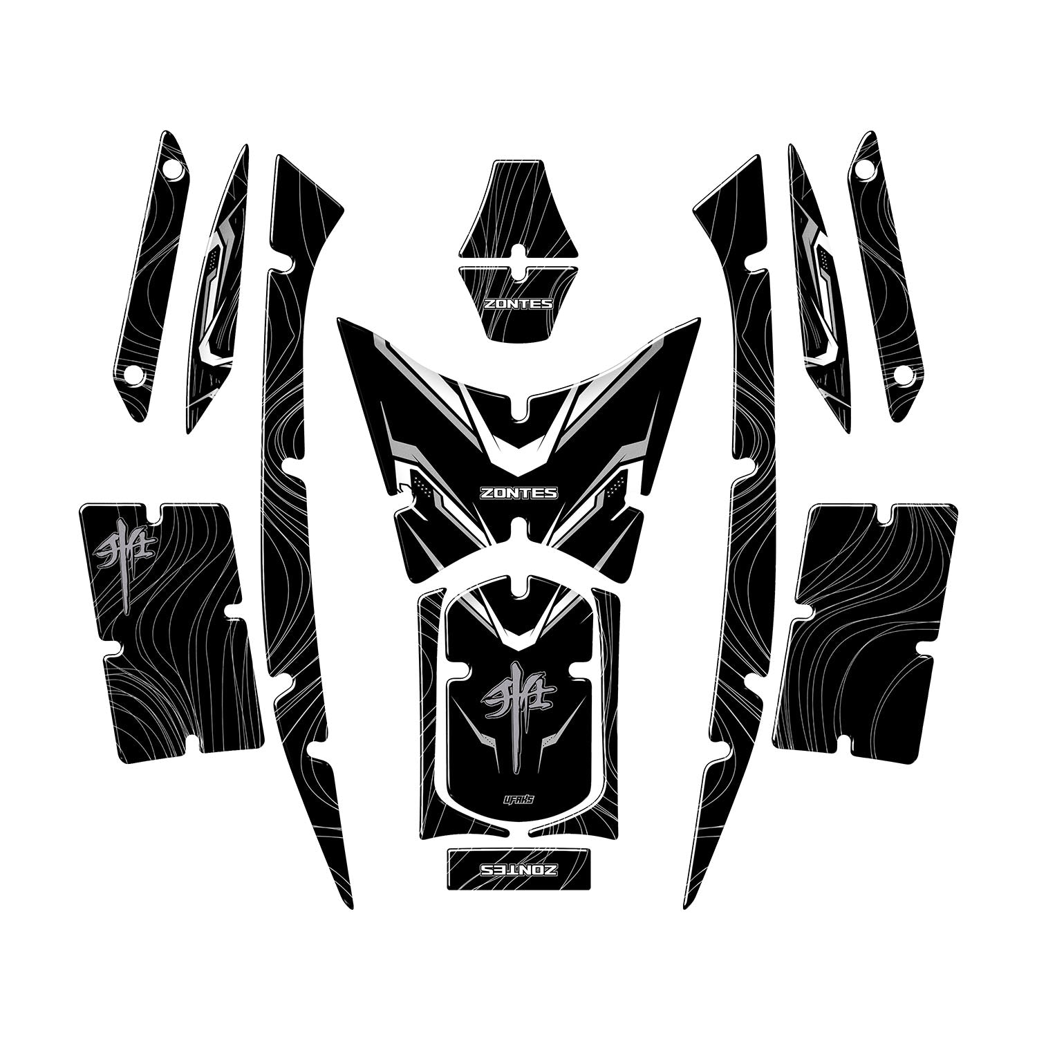 RKS RZ 250S - Zontes - Nightline Series Tank Pad Set (2024-2025) #set_tank pad set