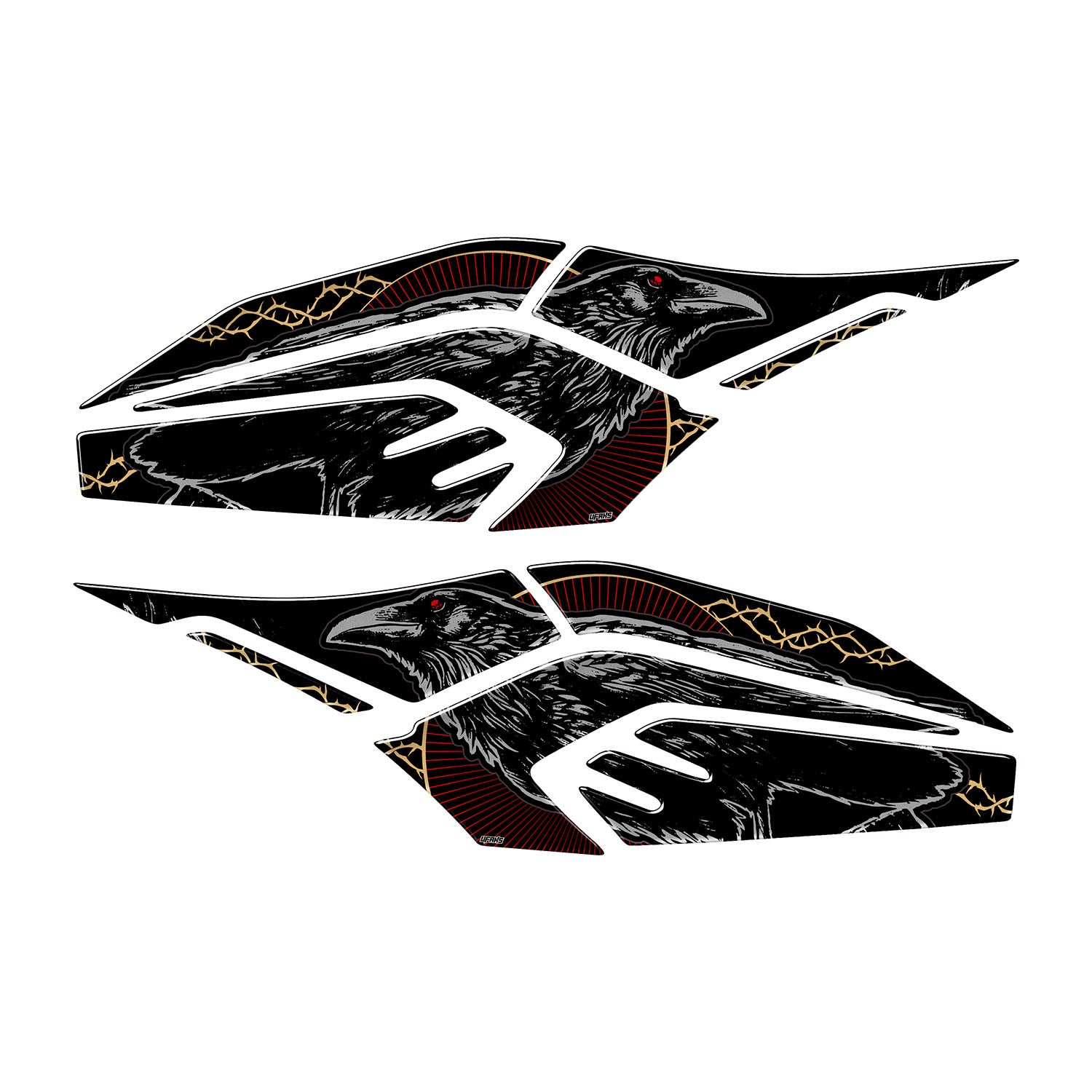 RKS RZ 250S - Zontes - Scarlet Wing Tank Pad Set (2024-2025) #set_yan pad set