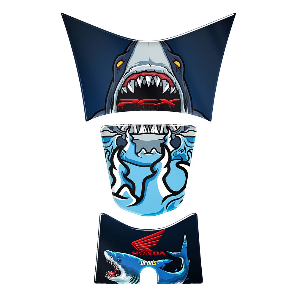 Honda PCX Angry Bloody Shark Tank Pad Set (2014)