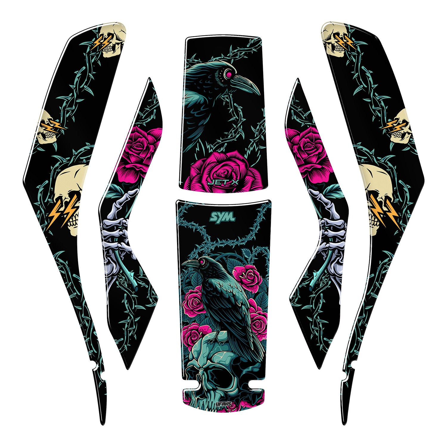 SYM Jet X 125 Raven & Rose Tank Pad Seti