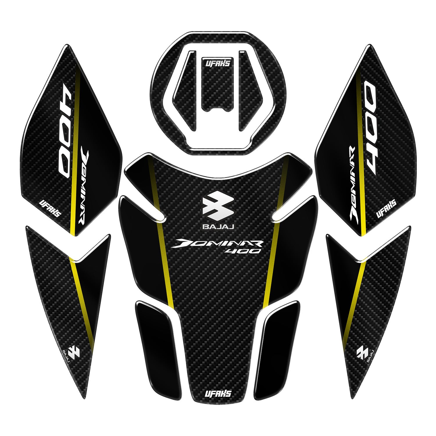 Bajaj Dominar D 400 Karbon Tasarımlı Tank Pad Set (2020-2023) #renk_sarı