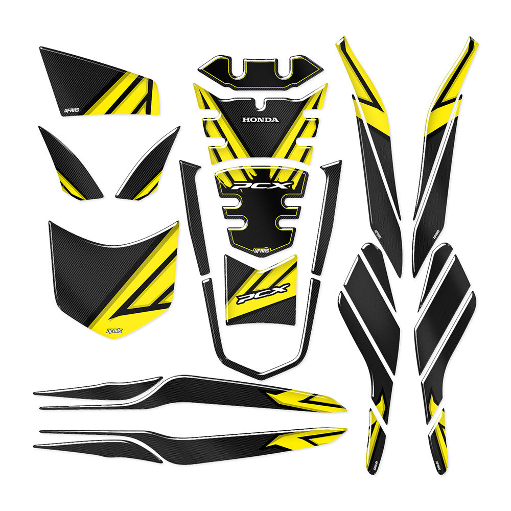 #renk_sarı Honda PCX Aggressive Tank Pad Set (2021-2022-2023)