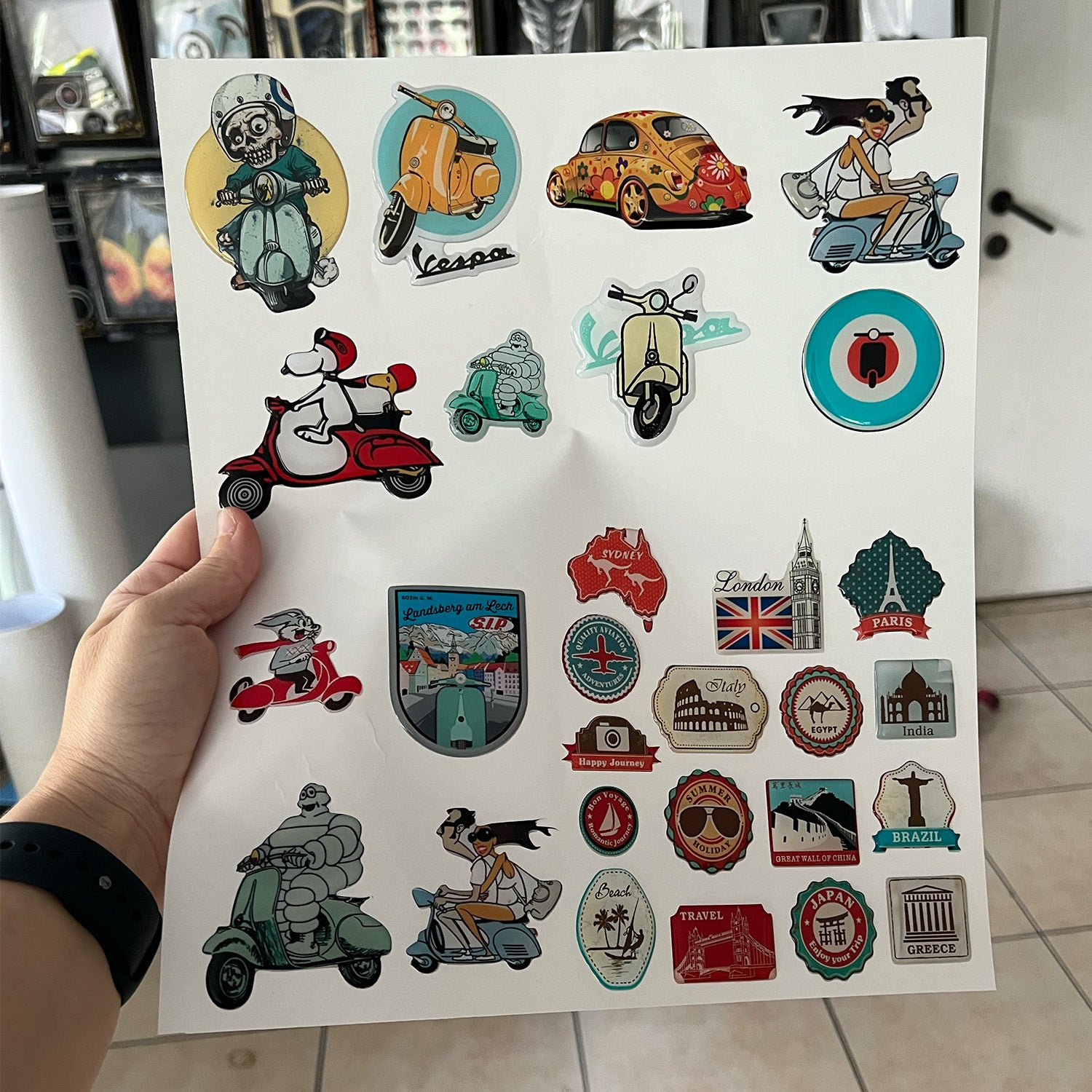 Vespa Kabartmalı Damla Sticker Seti (28 Parça)