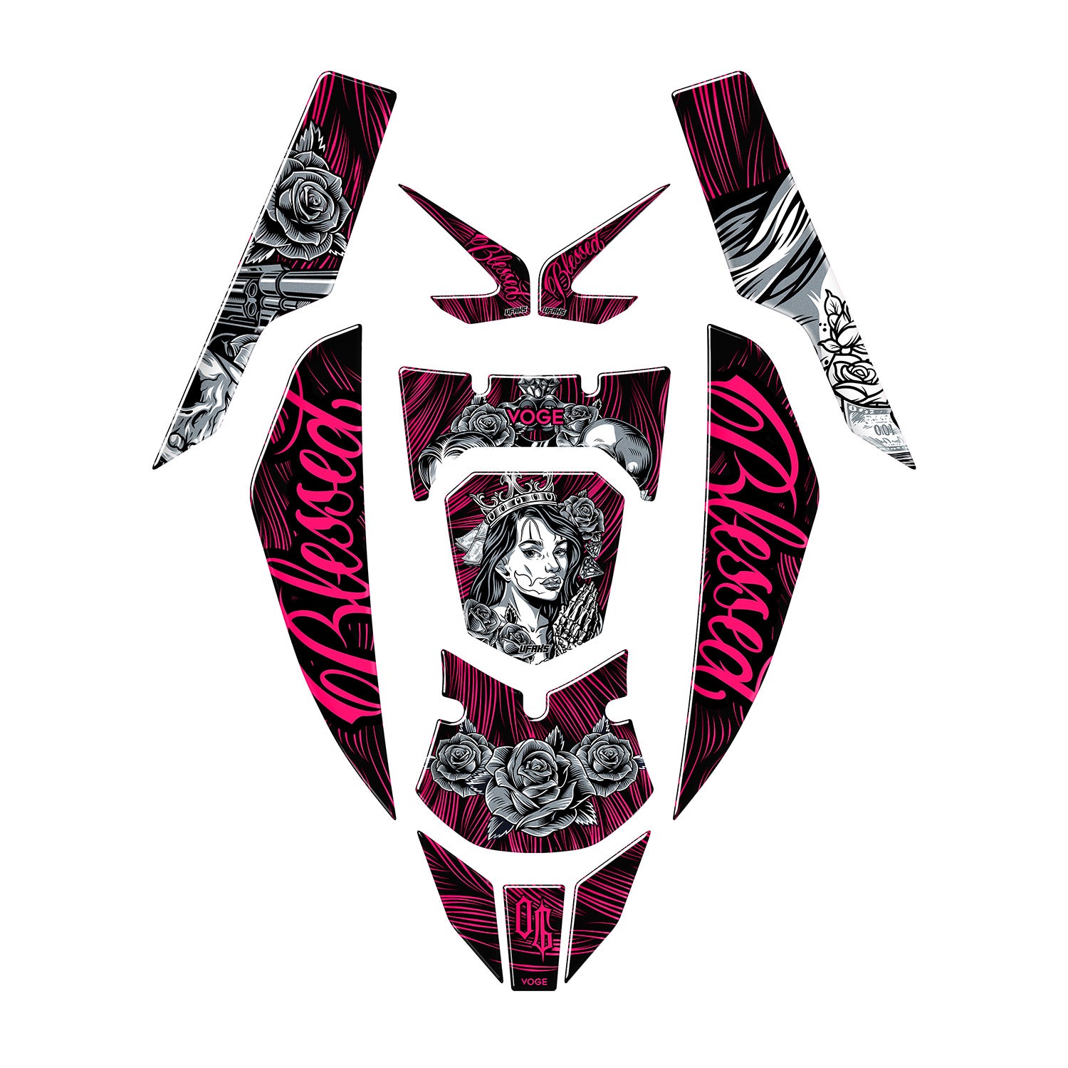 Voge SR1 Shadow Queen Tank Pad Set (2023-2026) #renk_florasan pembe