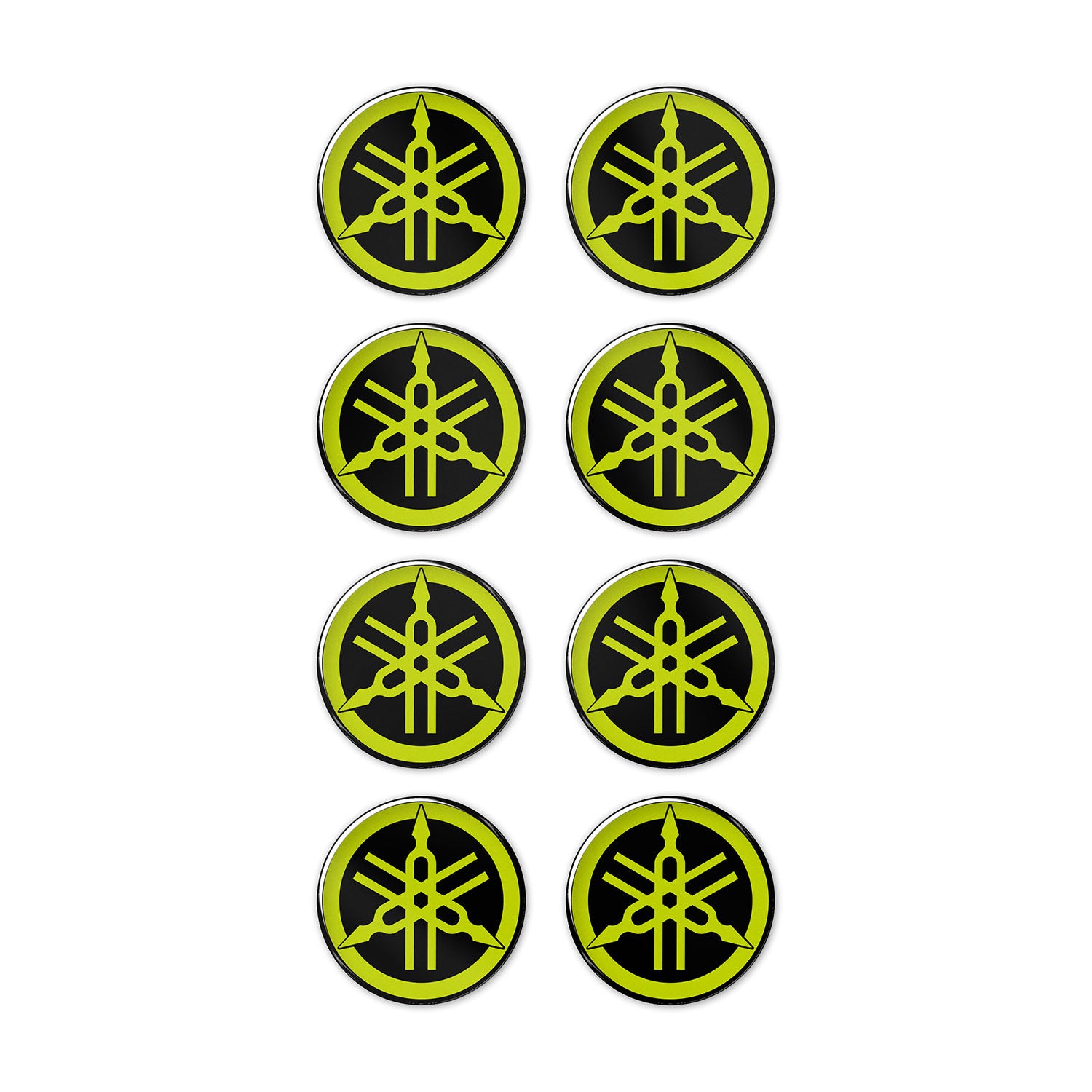 Yamaha Logolu Koruma Demiri 3D Sticker Damla Etiket (8 adet) #renk_florasan sarı