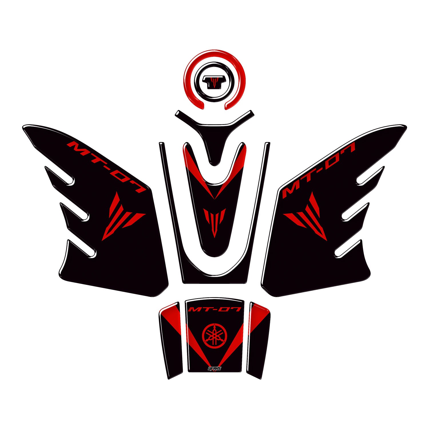 Yamaha MT-07 Uyumlu Tank Pad Set (2021-2024) #renk_kırmızı