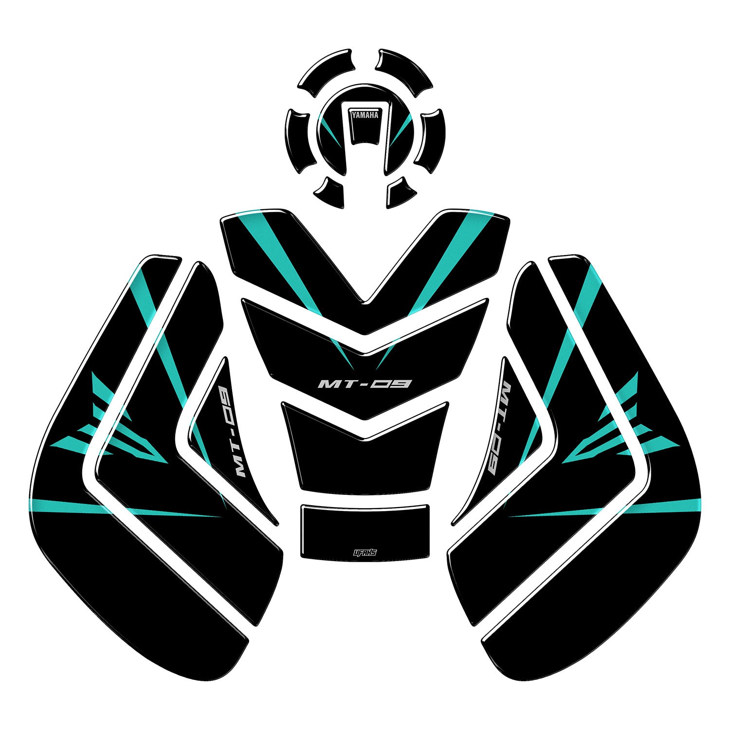 Yamaha MT-09 Neon Strike Tasarımlı Tank Pad Seti (2024)