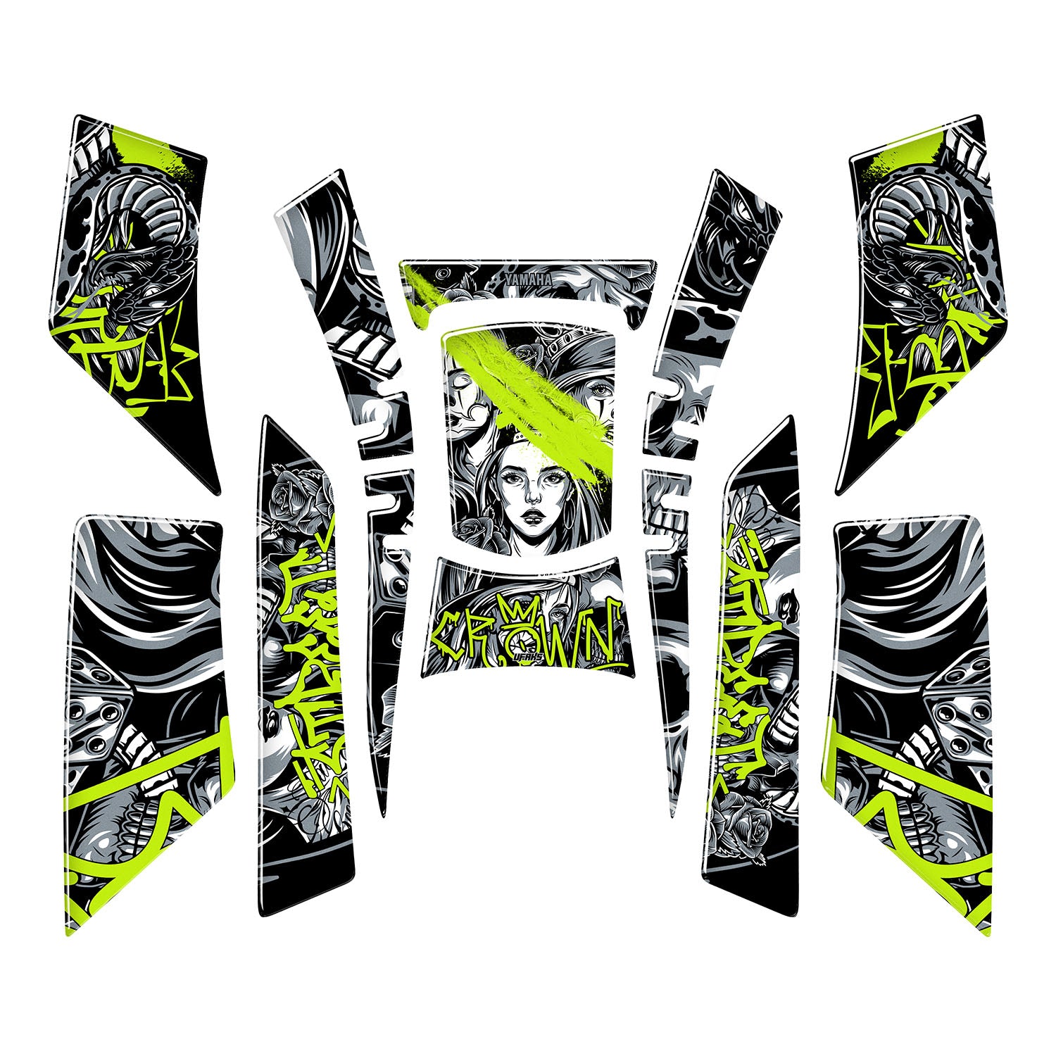 Yamaha NMAX Barrio Divas Full Tank Pad Set (2021-2024) #renk_florasan sarı