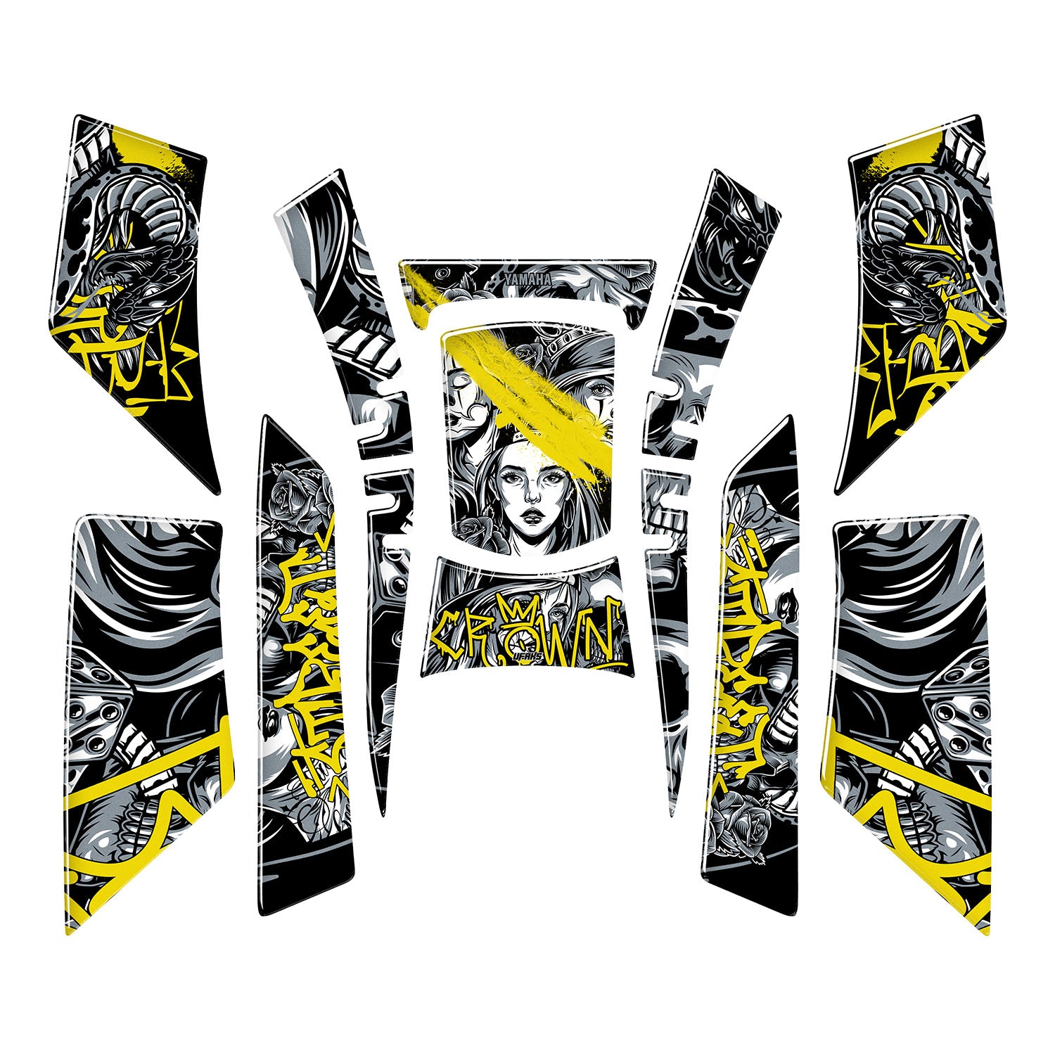 Yamaha NMAX Barrio Divas Full Tank Pad Set (2021-2024) #renk_sarı