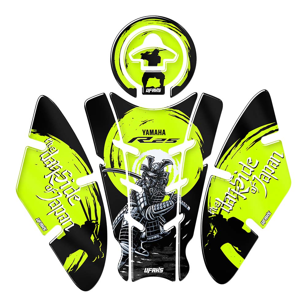 Yamaha R25 The Dark Side of Japan Tank Pad Set (2021) #renk_florasan sarı