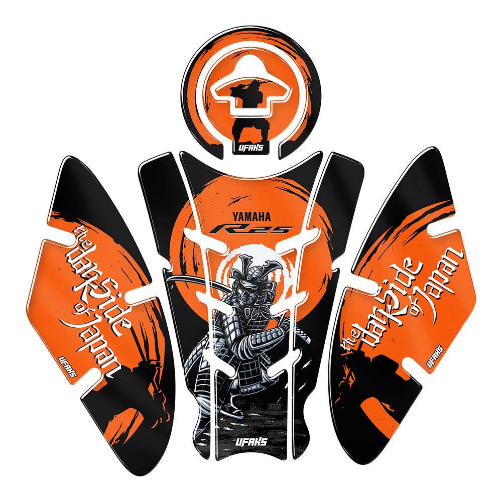 Yamaha R25 The Dark Side of Japan Tank Pad Set (2021) #renk_turuncu