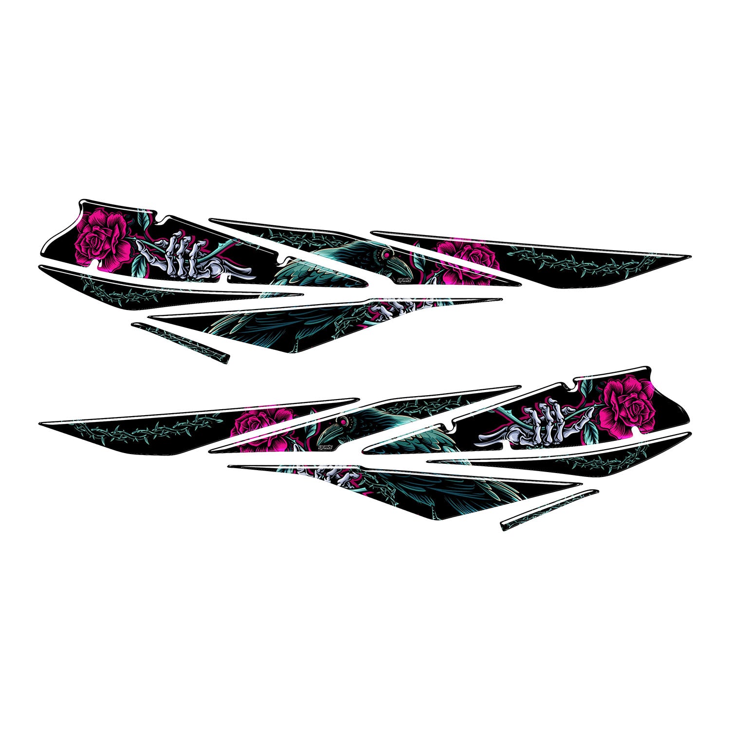 Zontes ZT250T-E Raven & Rose Tank Pad Set (2024-2025) #set_yan pad set