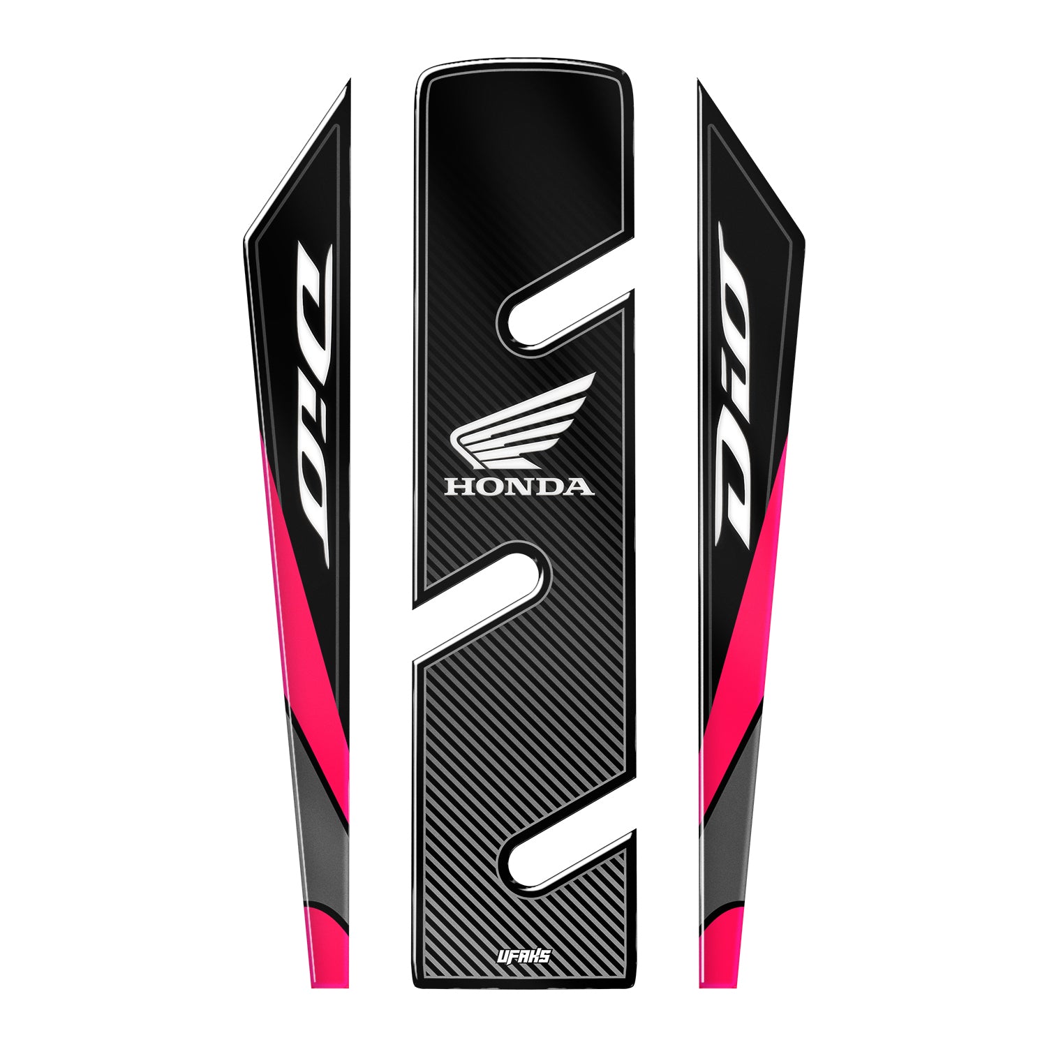 Honda Dio Özel Tasarımlı Depo Tank Pad, Honda Dio Tank Pad Seti #renk_florasan pembe