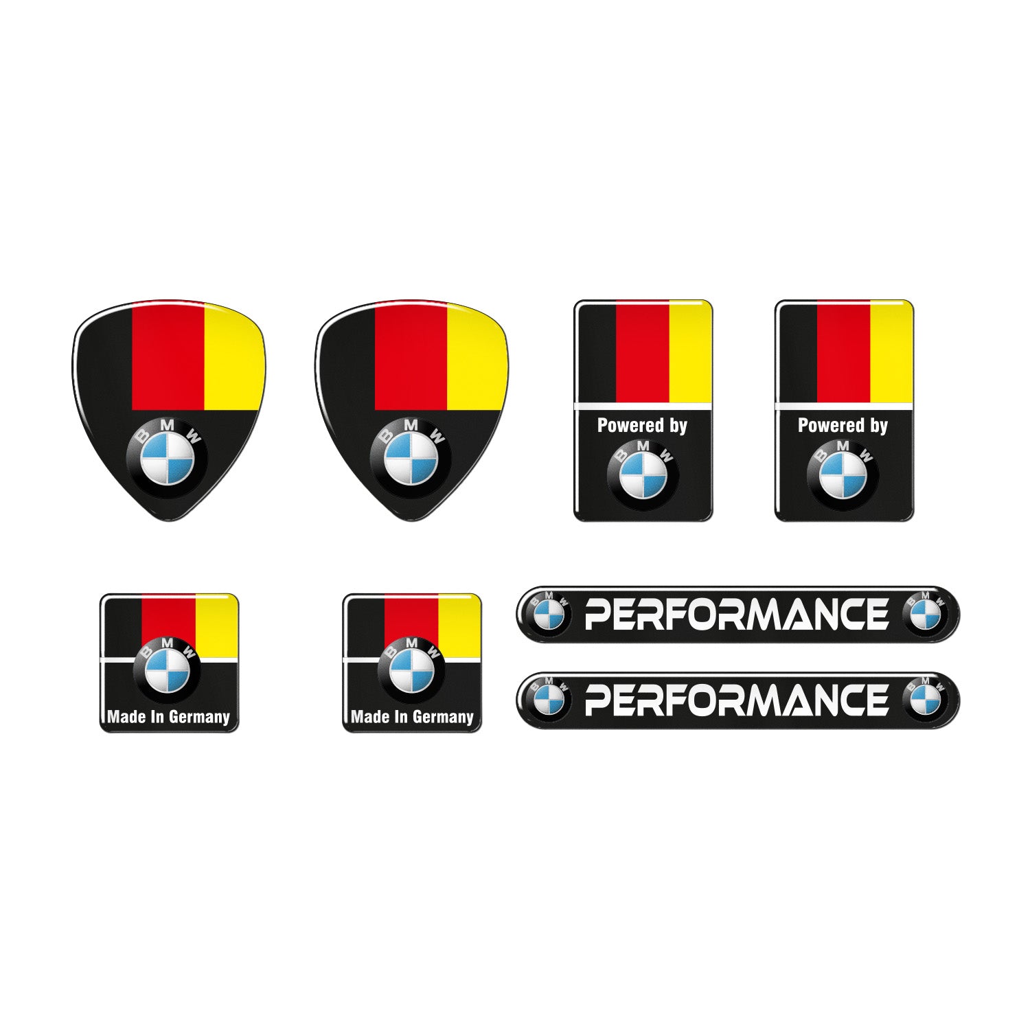 BMW Almanya 8 Parça 3D Damla Sticker Set