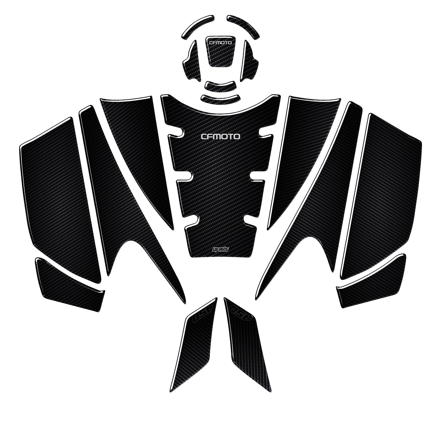 CFMOTO 450 NK Karbon Tasarımlı Tank Pad Set (2024-2025)