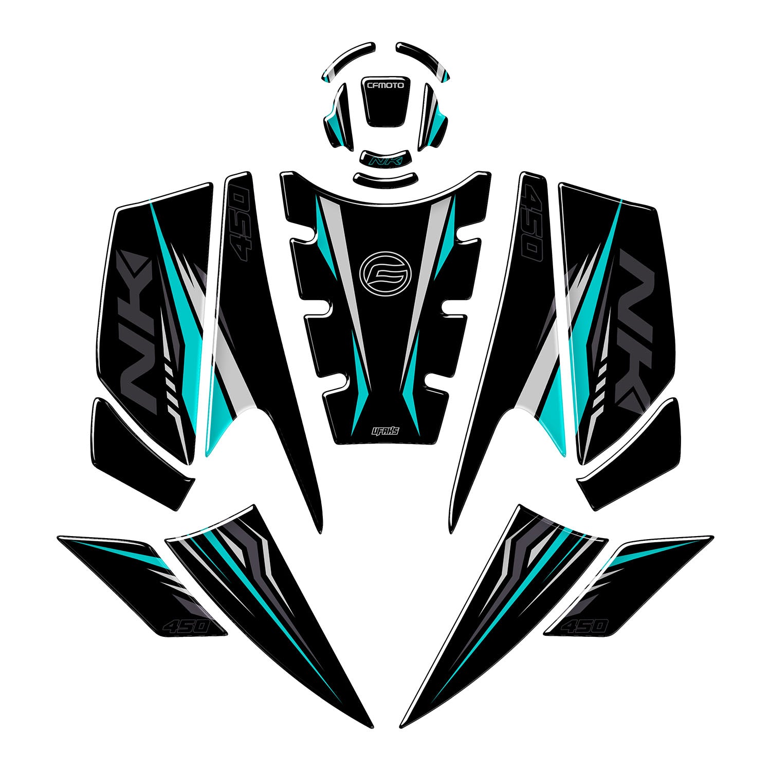 CFMOTO 450 NK Sharp Tank Pad Set (2024-2025) #renk_aqua