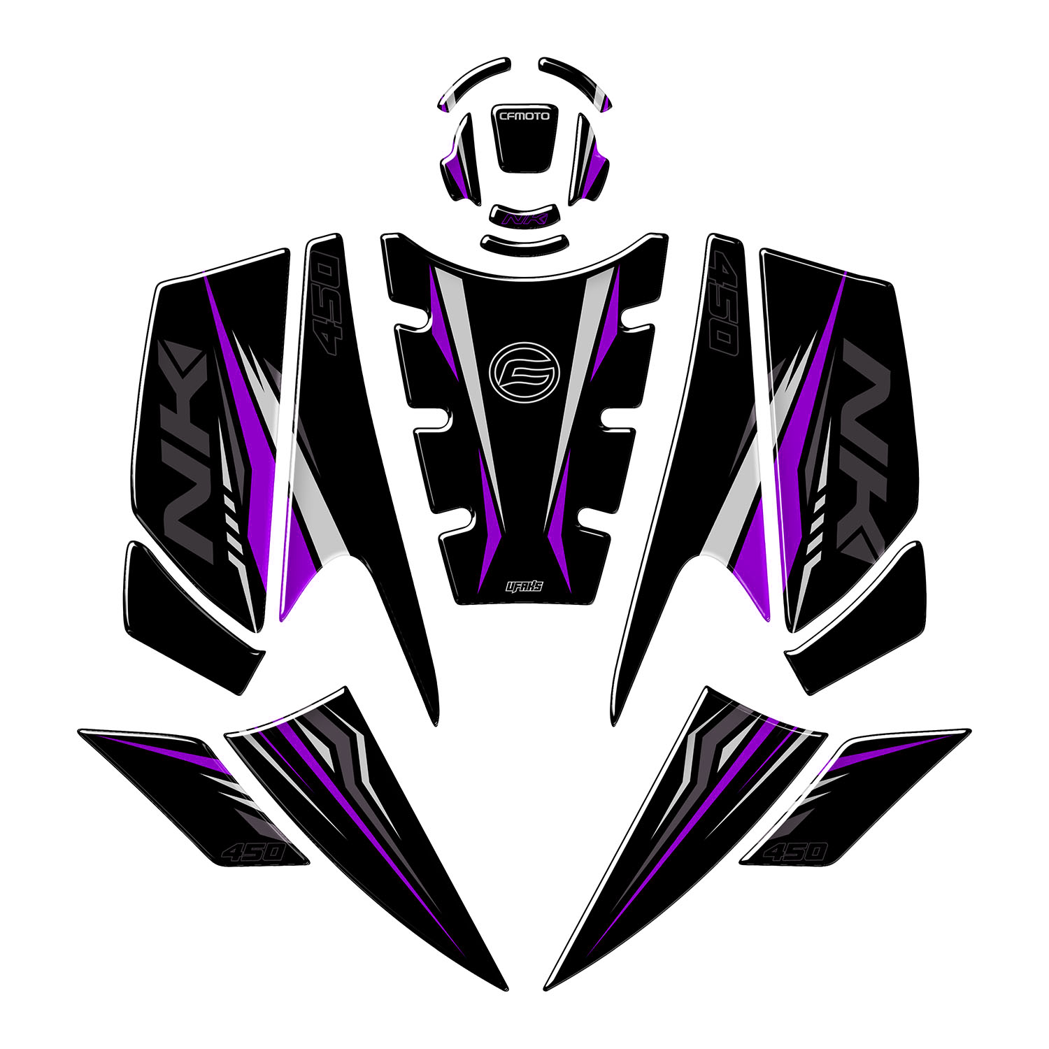 CFMOTO 450 NK Sharp Tank Pad Set (2024-2025) #renk_mor