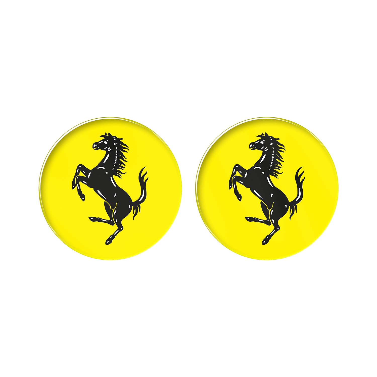 Ferrari Logo 3D Yuvarlak Damla Sticker (2 Adet) #renk_sarı