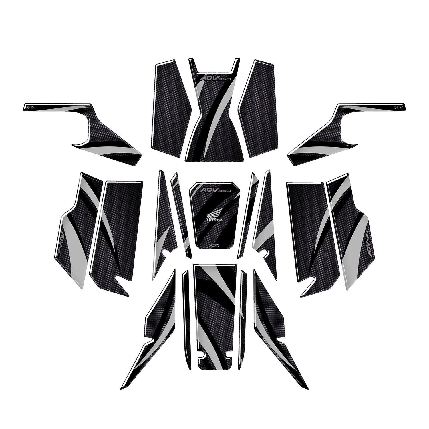 Honda ADV 350 Aesthetic Lines Tank Pad Seti #renk_gri