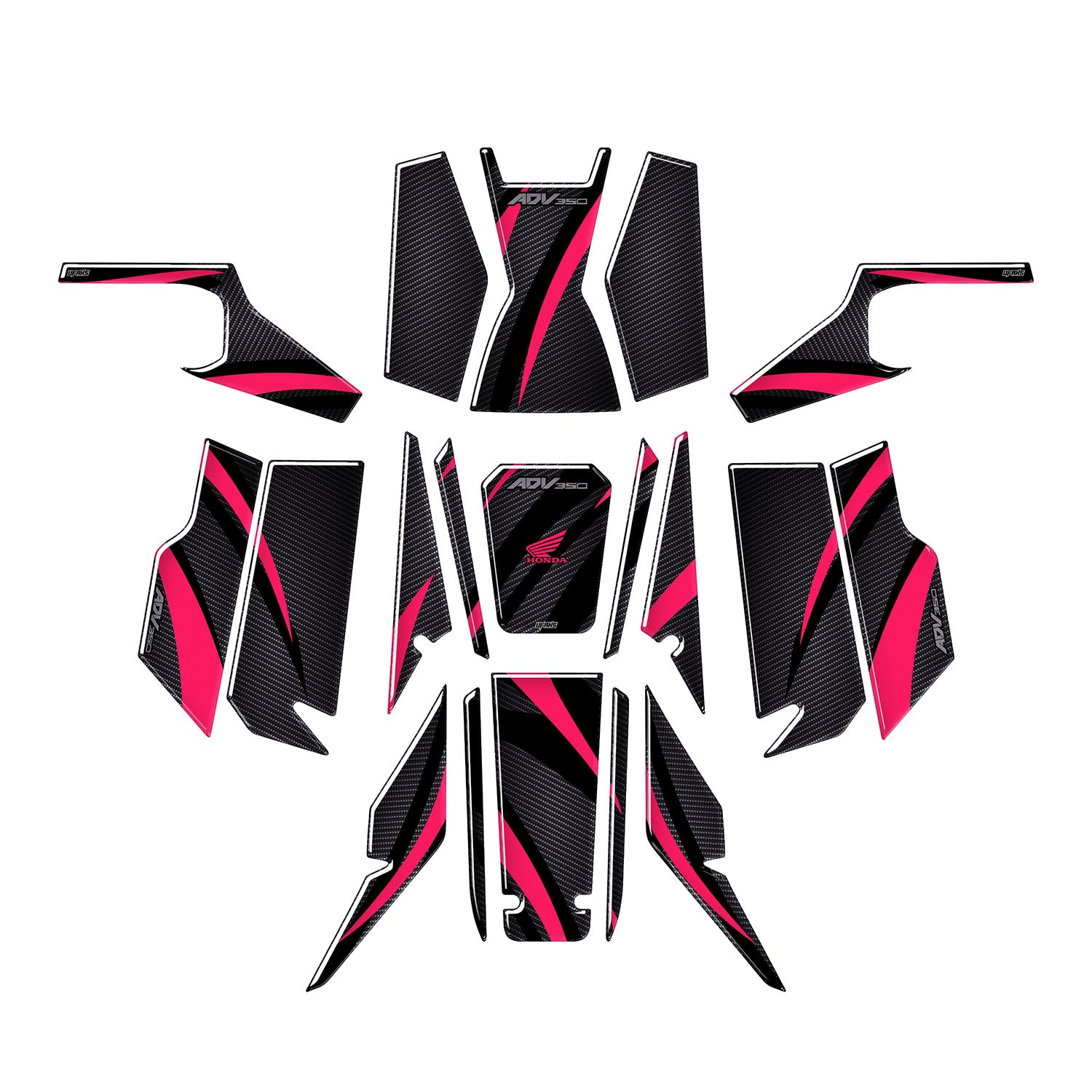 Honda ADV 350 Aesthetic Lines Tank Pad Seti #renk_florasan pembe