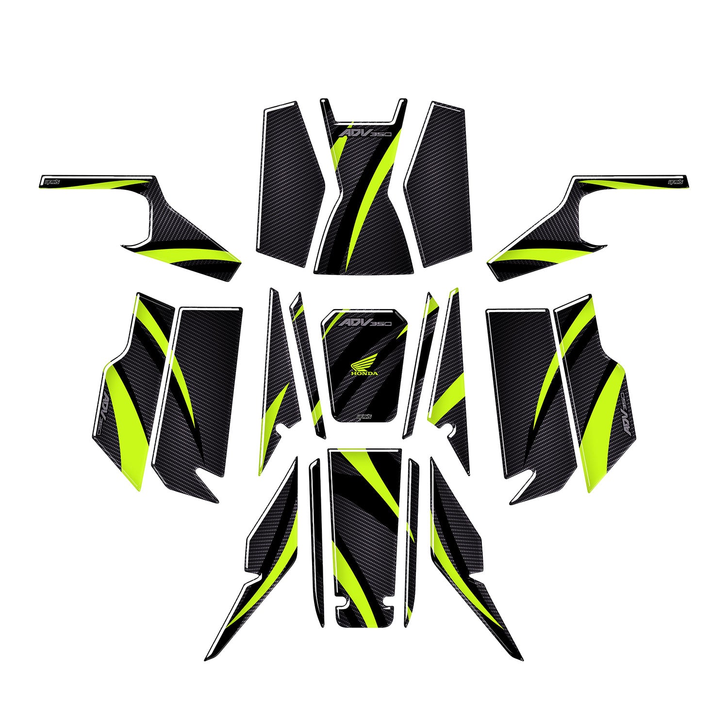 Honda ADV 350 Aesthetic Lines Tank Pad Seti #renk_florasan sarı