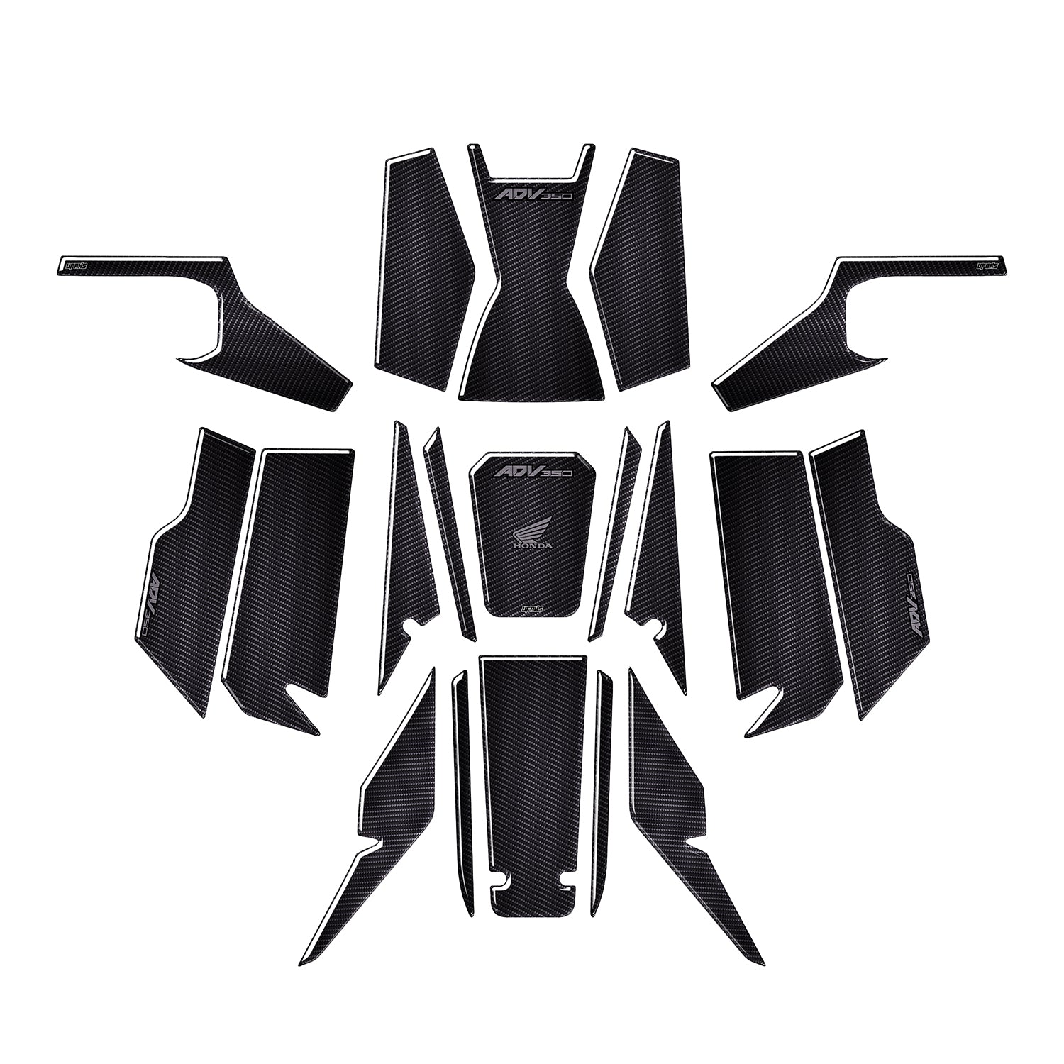 Honda ADV 350 Karbon Zeminli Tank Pad Seti (2022-2026)