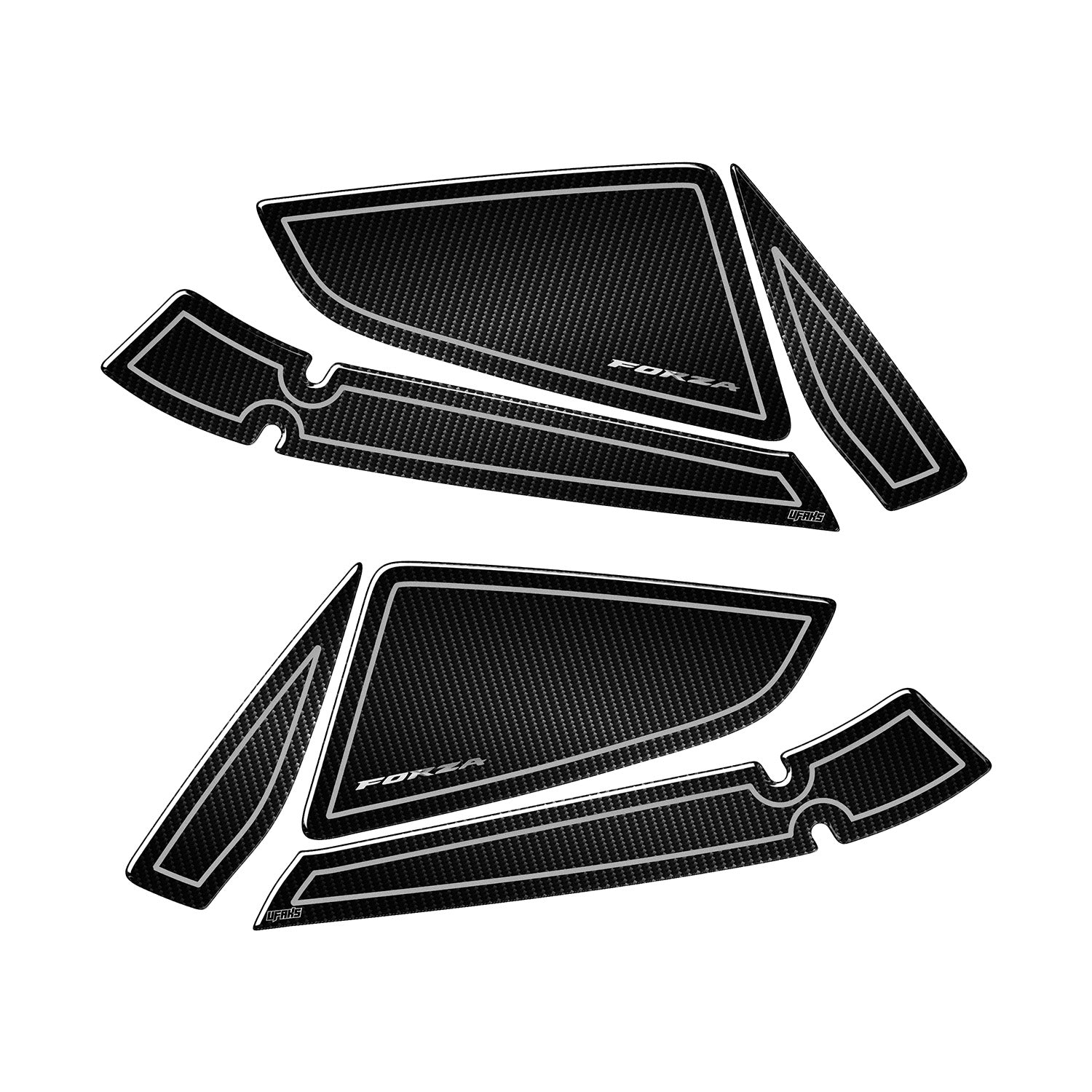 Honda Forza 250 Karbon Line Çanta Koruma Pad Seti (2018-2025) #renk_gri