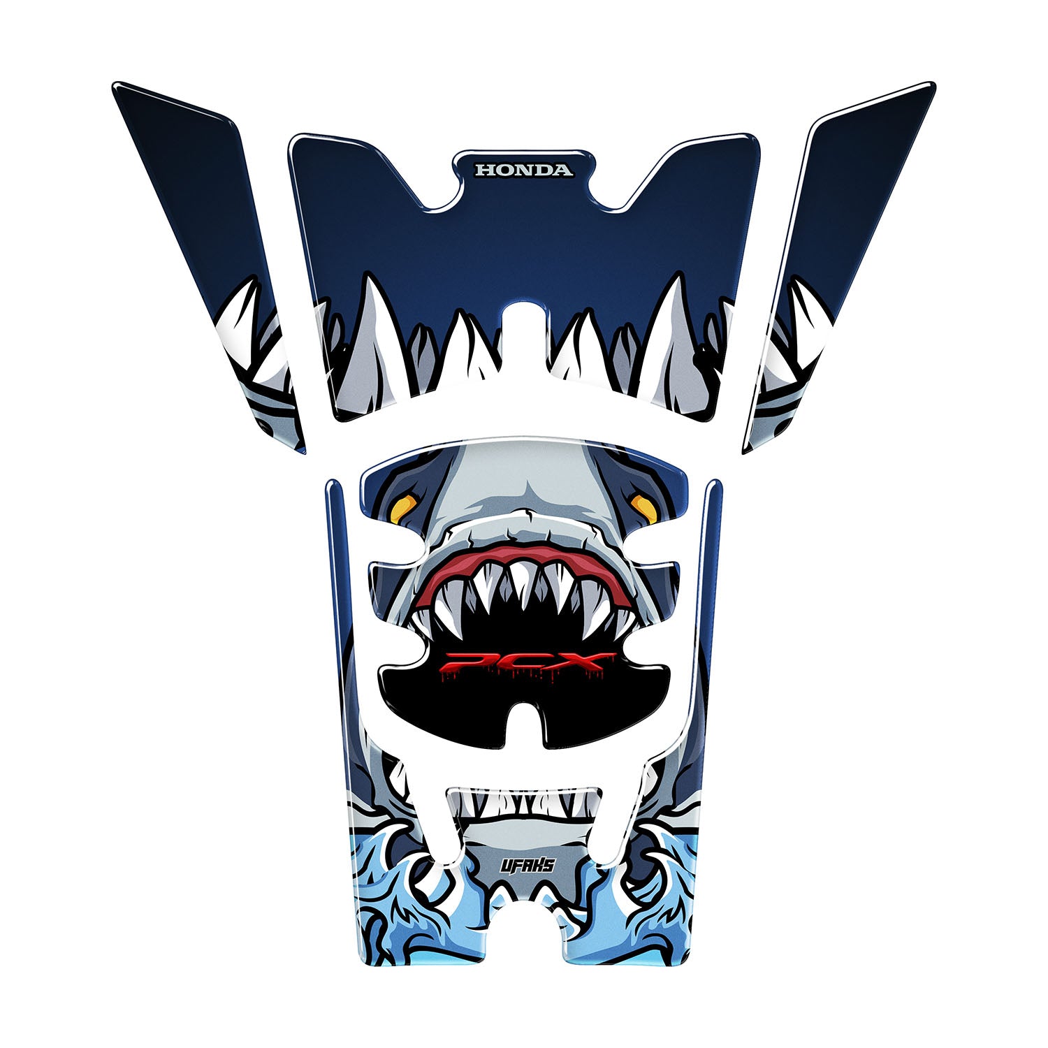 Honda PCX Angry Bloody Shark Tank Pad Set (2025) #set_depo pad