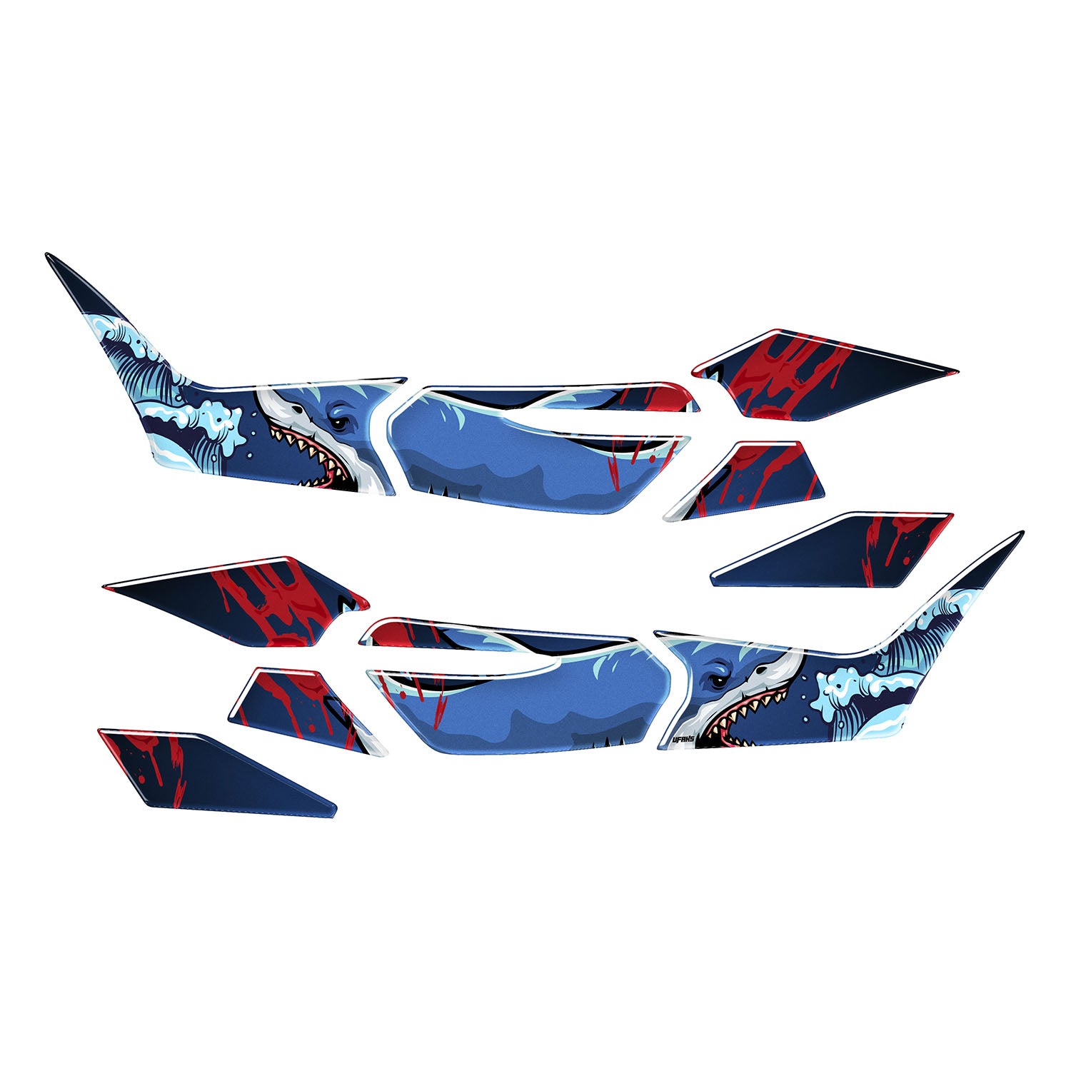 Honda PCX Angry Bloody Shark Tank Pad Set (2025) #set_yan pad set
