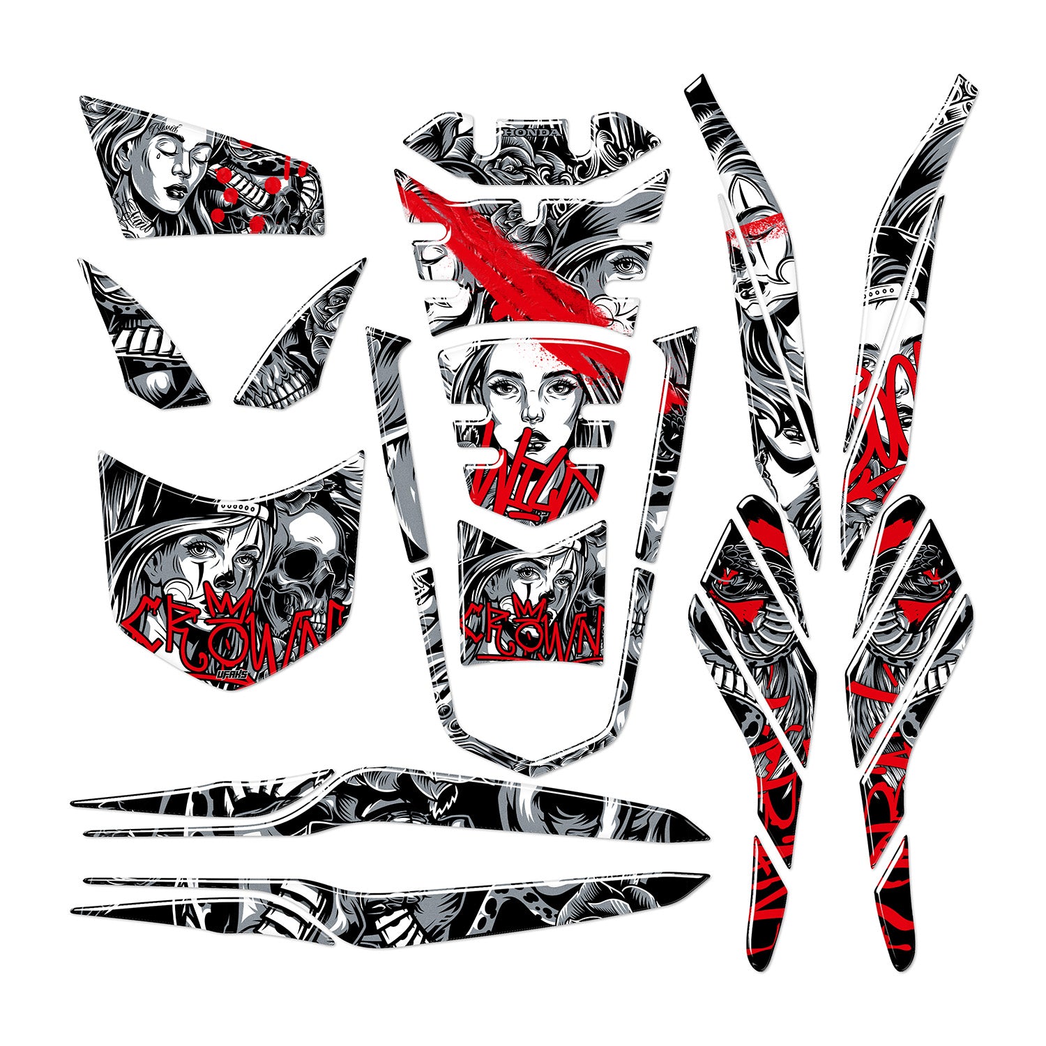 Honda PCX Barrio Divas Tank Pad Set (2021-2024) #renk_kırmızı