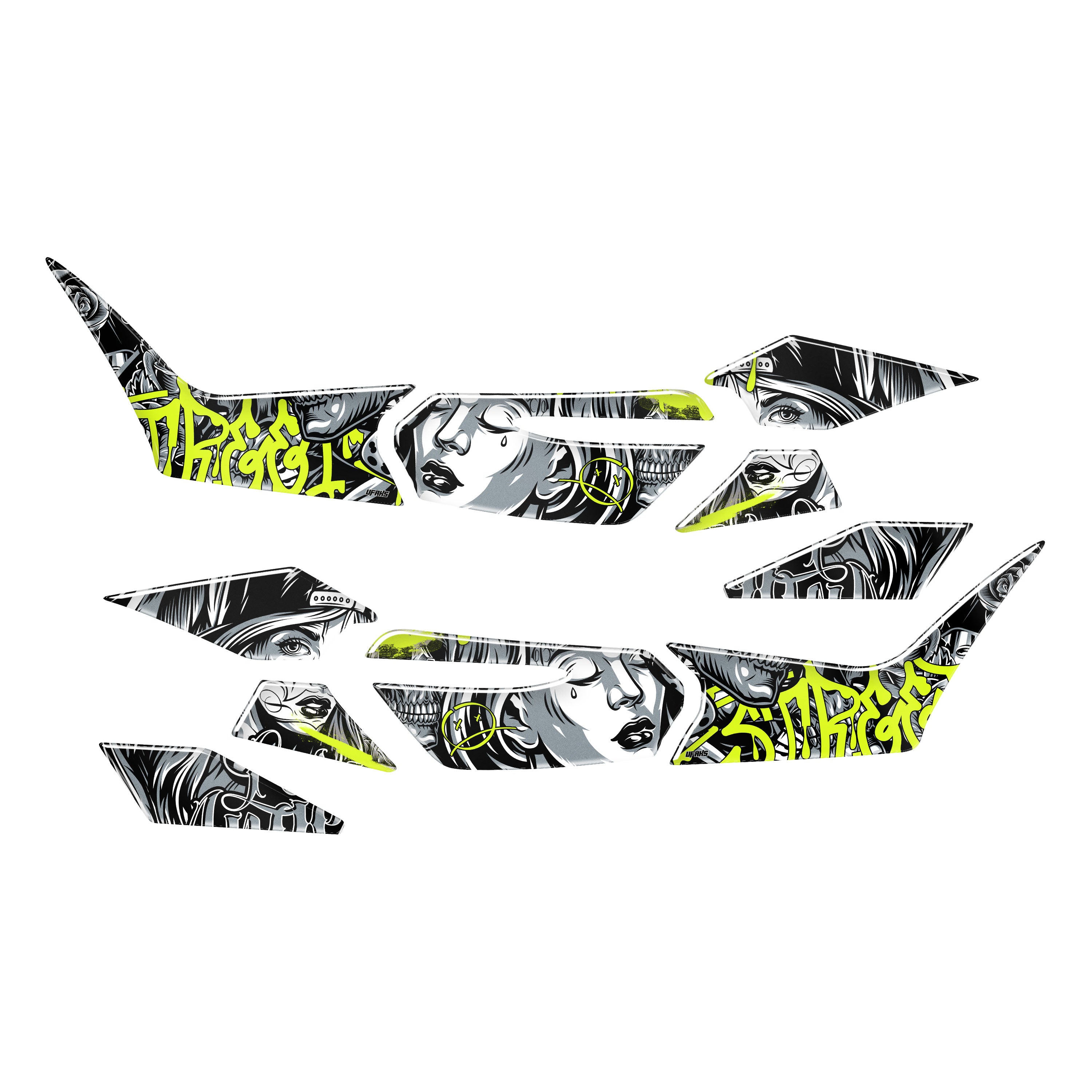 Honda PCX Barrio Divas Tank Pad Set (2025) #renk_florasan sarı #set_yan pad set