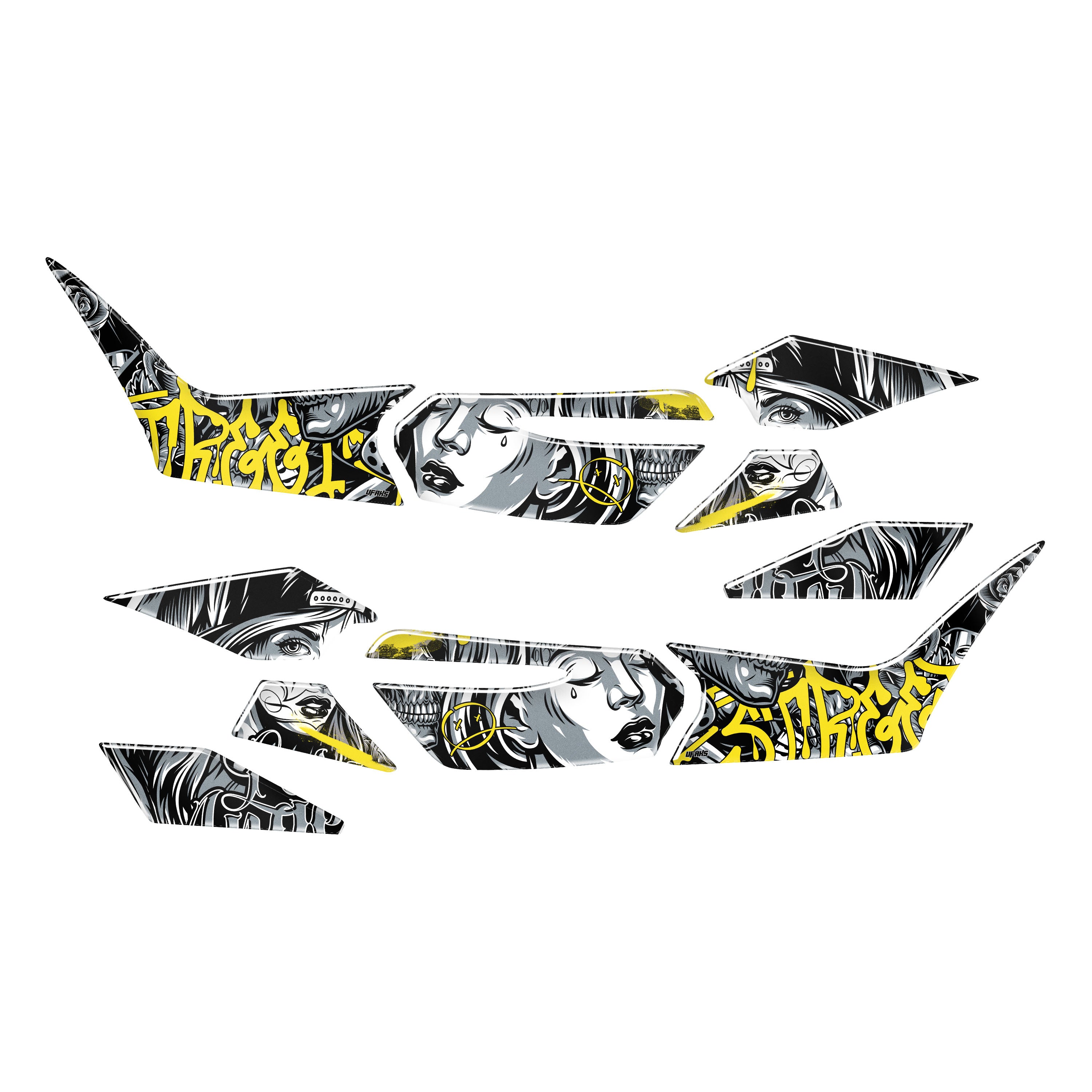 Honda PCX Barrio Divas Tank Pad Set (2025) #renk_sarı #set_yan pad set
