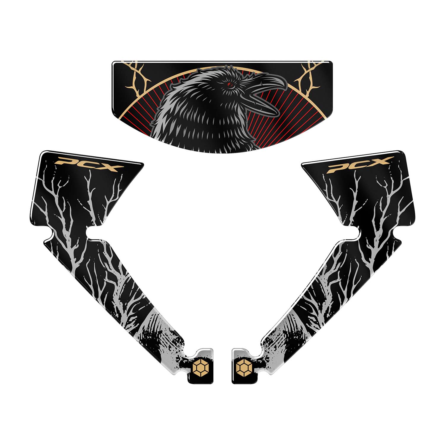 Honda PCX Scarlet Wing Tank Pad Set (2025) #set_Gidon ve Çamurluk Seti
