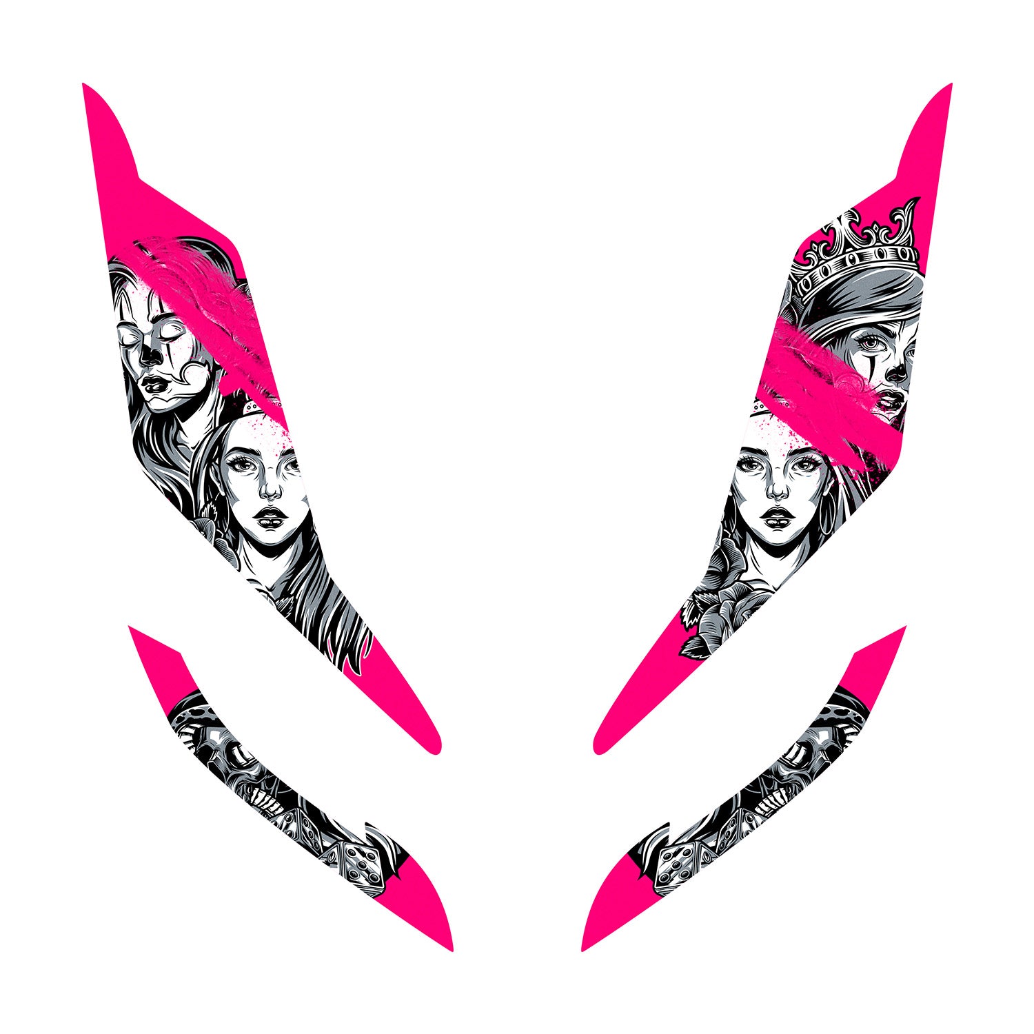 Honda PCX Tasarımlı Ön Far Üstü Filmi, Tasarımlı Far Kaşı (2021-2024) #renk_florasan pembe