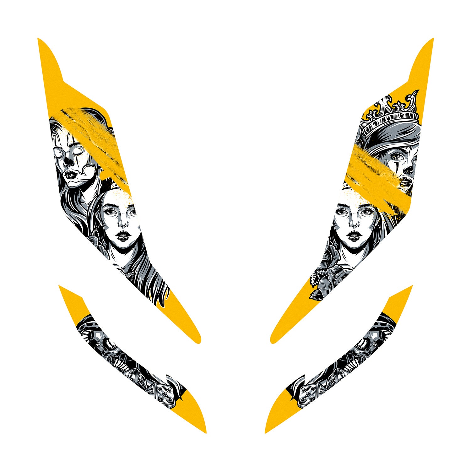 Honda PCX Tasarımlı Ön Far Üstü Filmi, Tasarımlı Far Kaşı (2021-2024) #renk_sarı