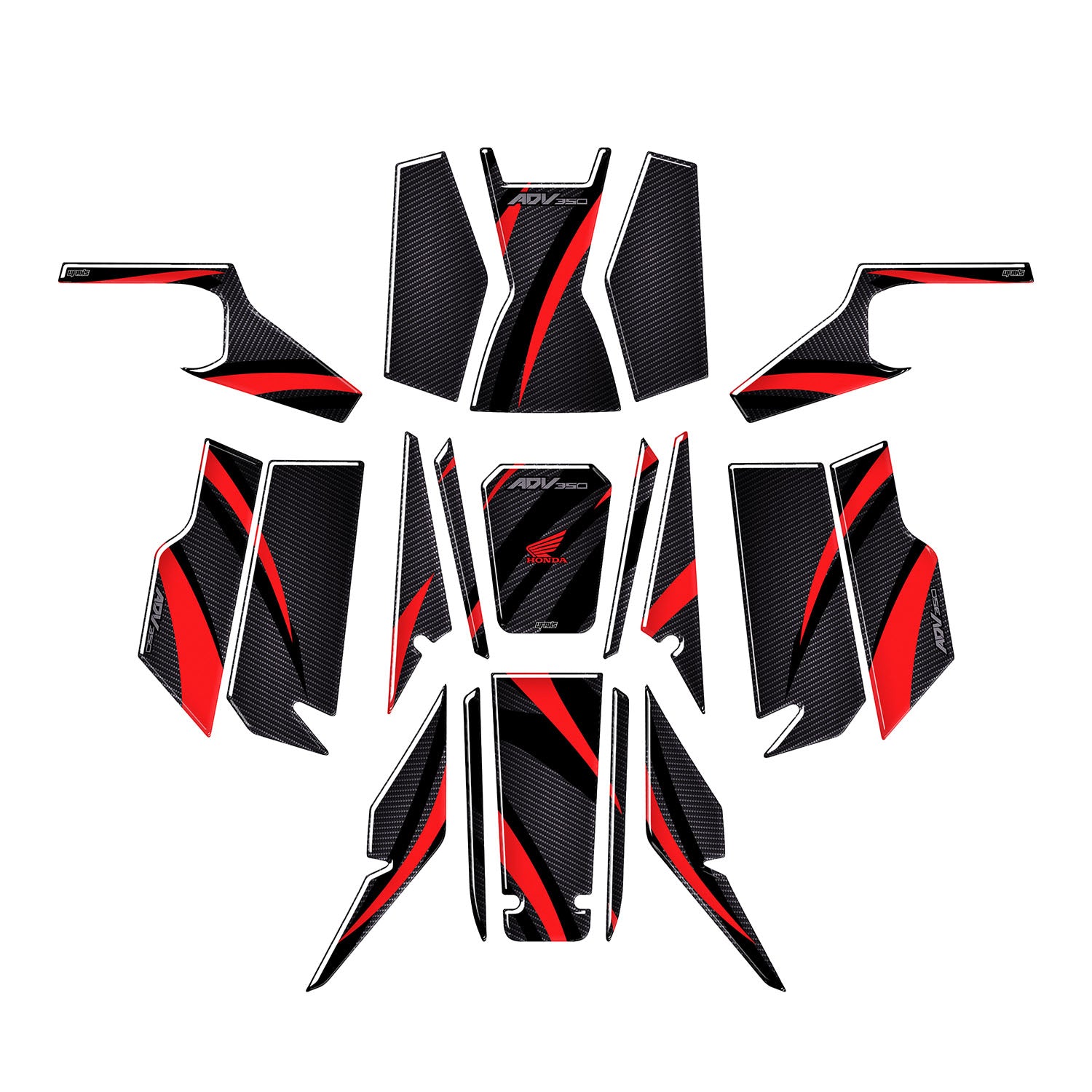 Honda ADV 350 Aesthetic Lines Tank Pad Seti #renk_kırmızı