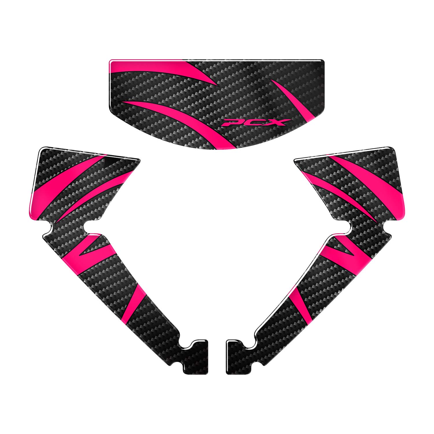 Honda PCX Aesthetic Lines Tank Pad Set (2025) Depo Pad #set_Çamurluk ve Gidon Seti #renk_florasan pembe