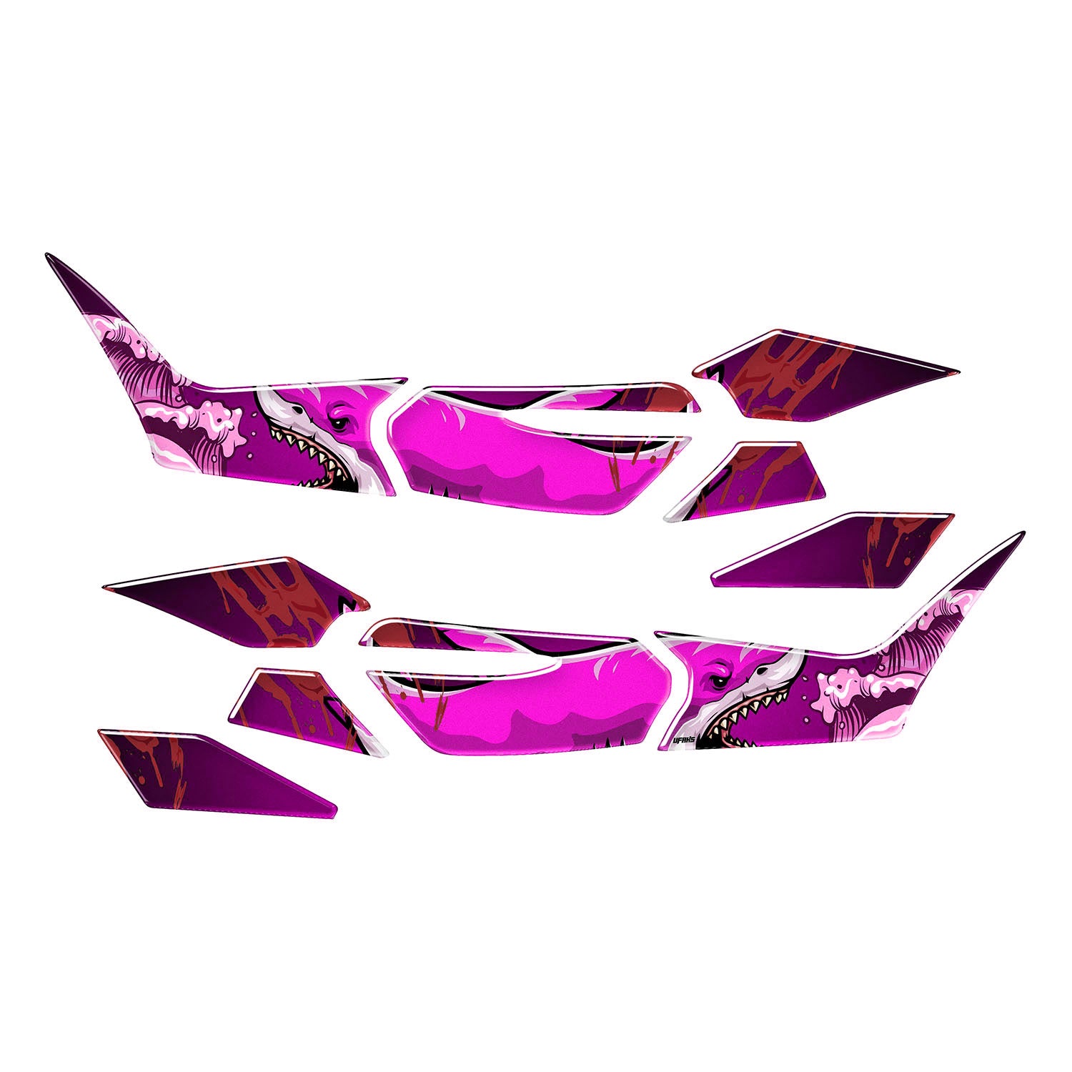 Honda PCX Angry Bloody Shark Tank Pad Set (2025) #set_yan pad set #renk_pembe