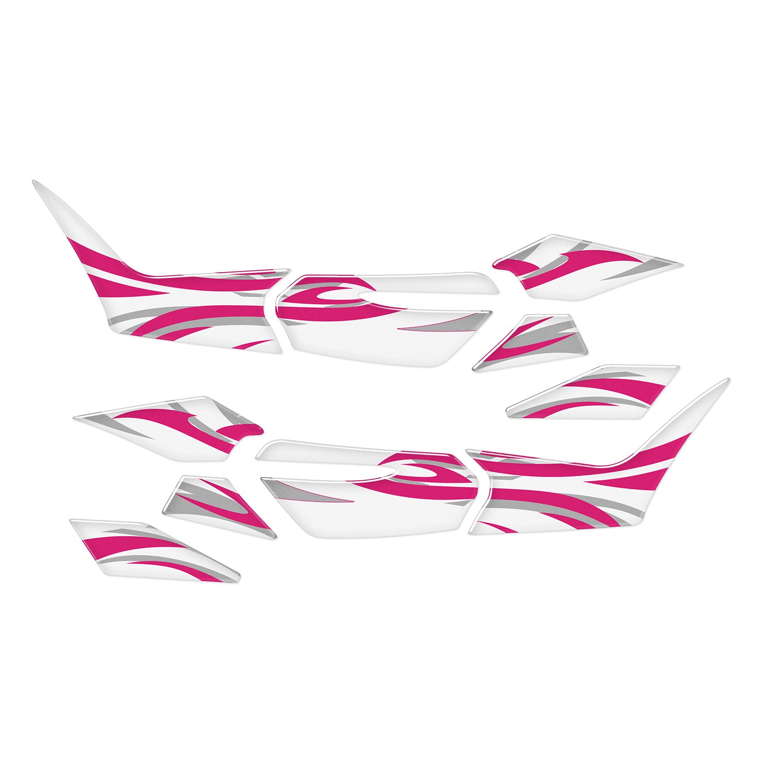 Honda PCX Beyaz Zemin Tasarımlı Tank Pad Set (2025) #set_yan pad set #renk_florasan pembe