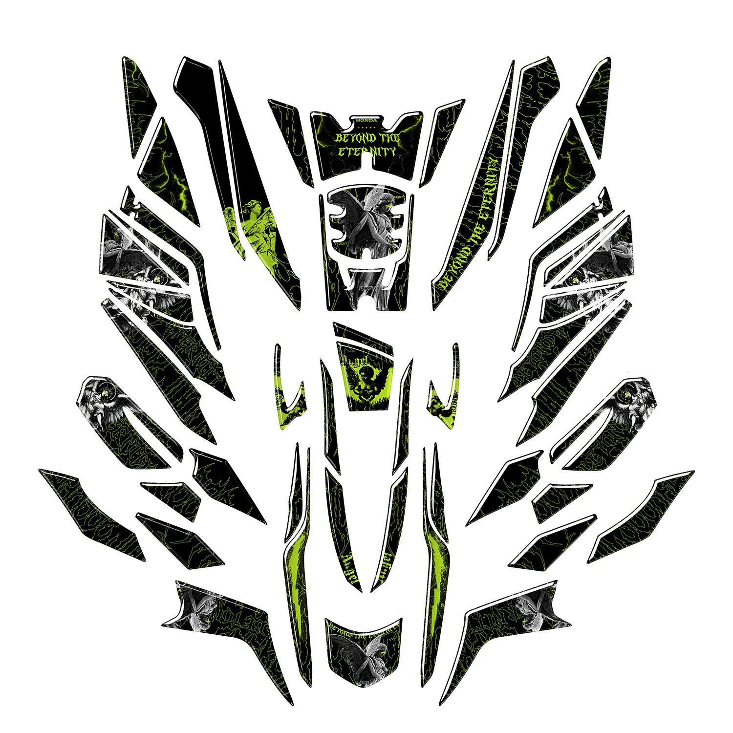 Honda PCX Beyond the Eternity Tank Pad Set (2025) #set_tam koruma seti #renk_florasan sarı