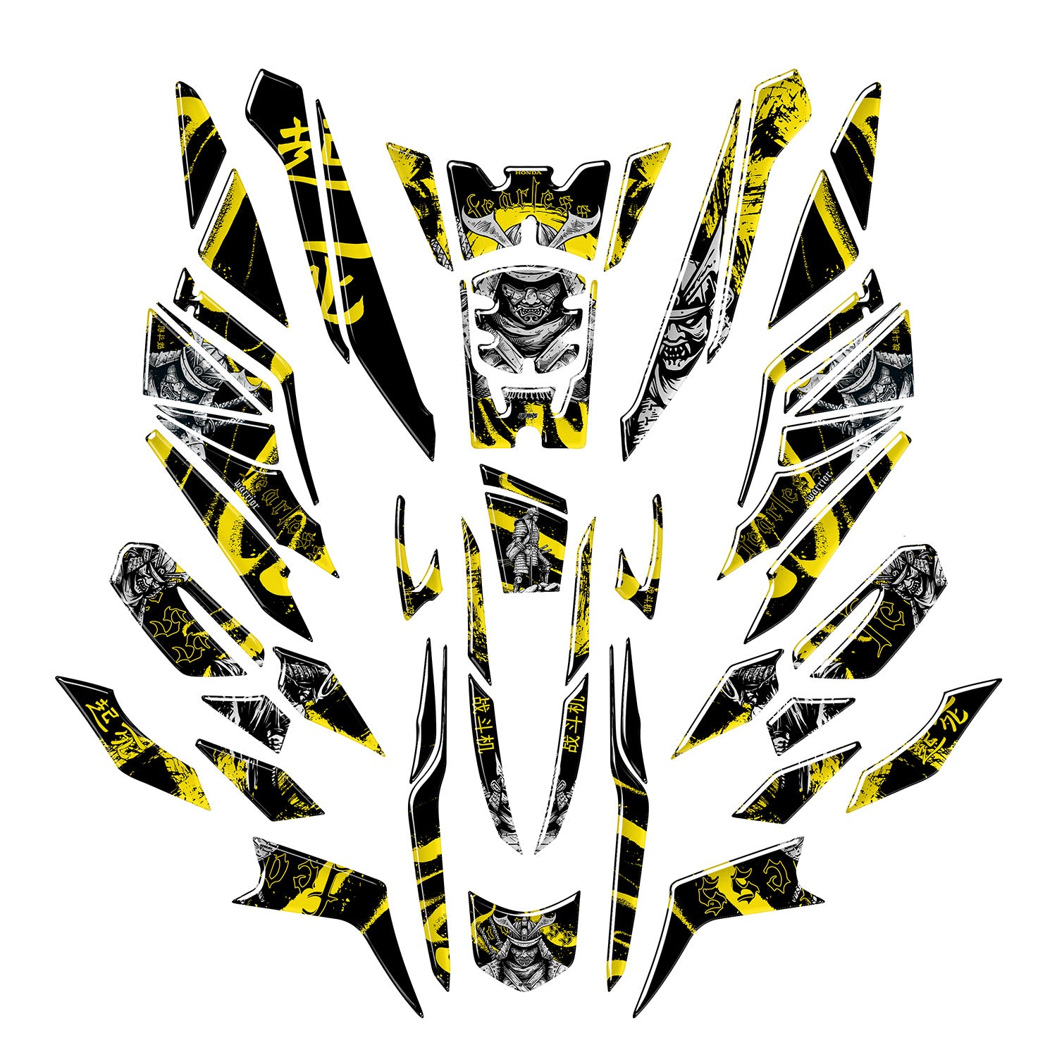 Honda PCX Fearless Warrior Tank Pad Set (2025) #set_tam koruma set #renk_sarı