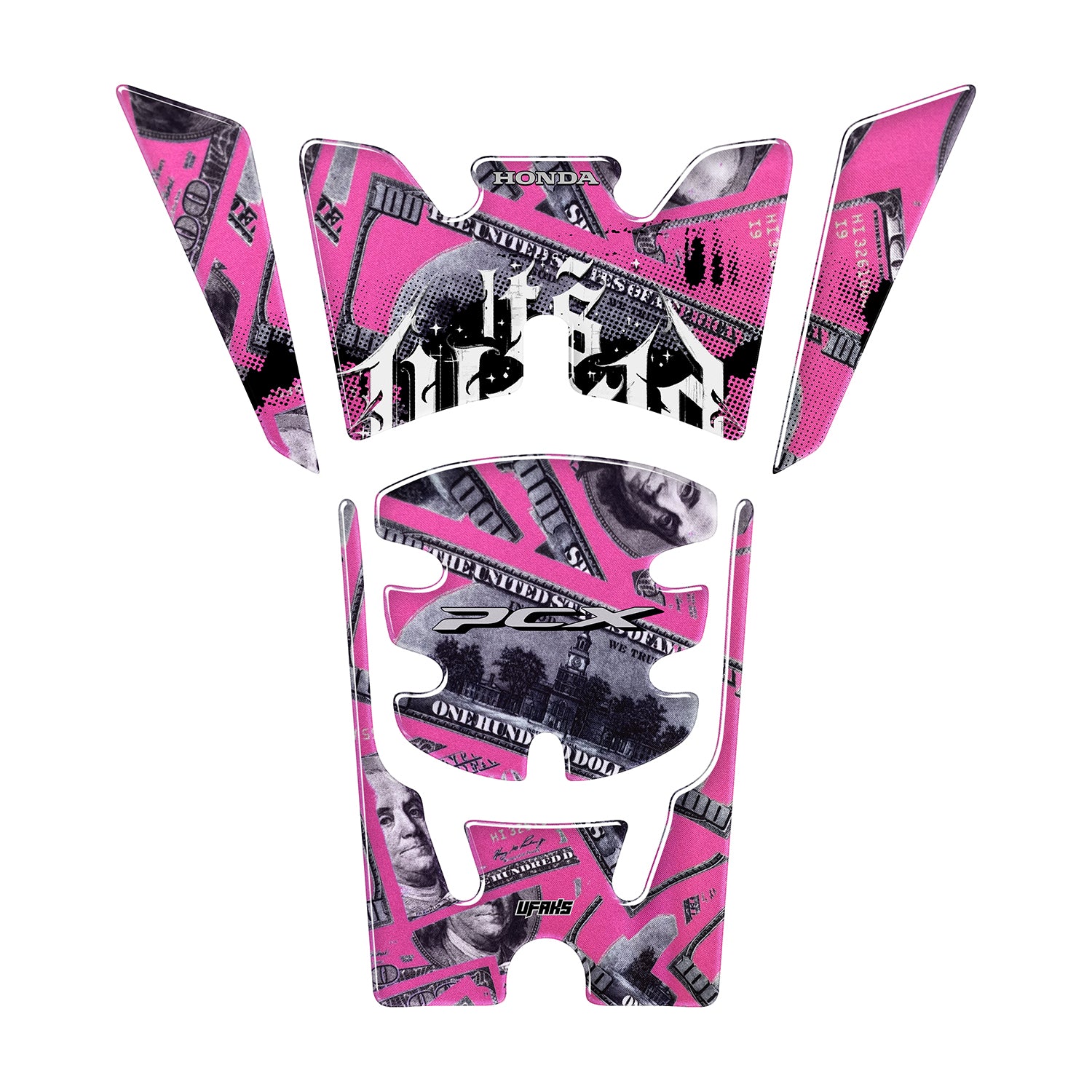 Honda PCX Money Maker Tank Pad Set (2025-2026) #set_depo pad #renk_pembe